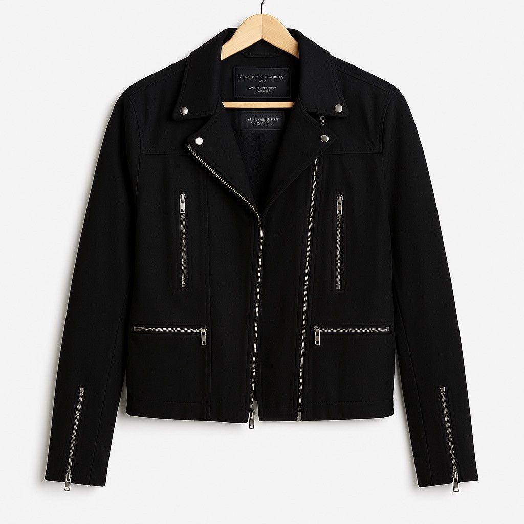Allsaints AllSaints Spitalfields Wool Biker Jacket – Men’s Black Moto Size US XL / EU 56 / 4 - 1 Thumbnail