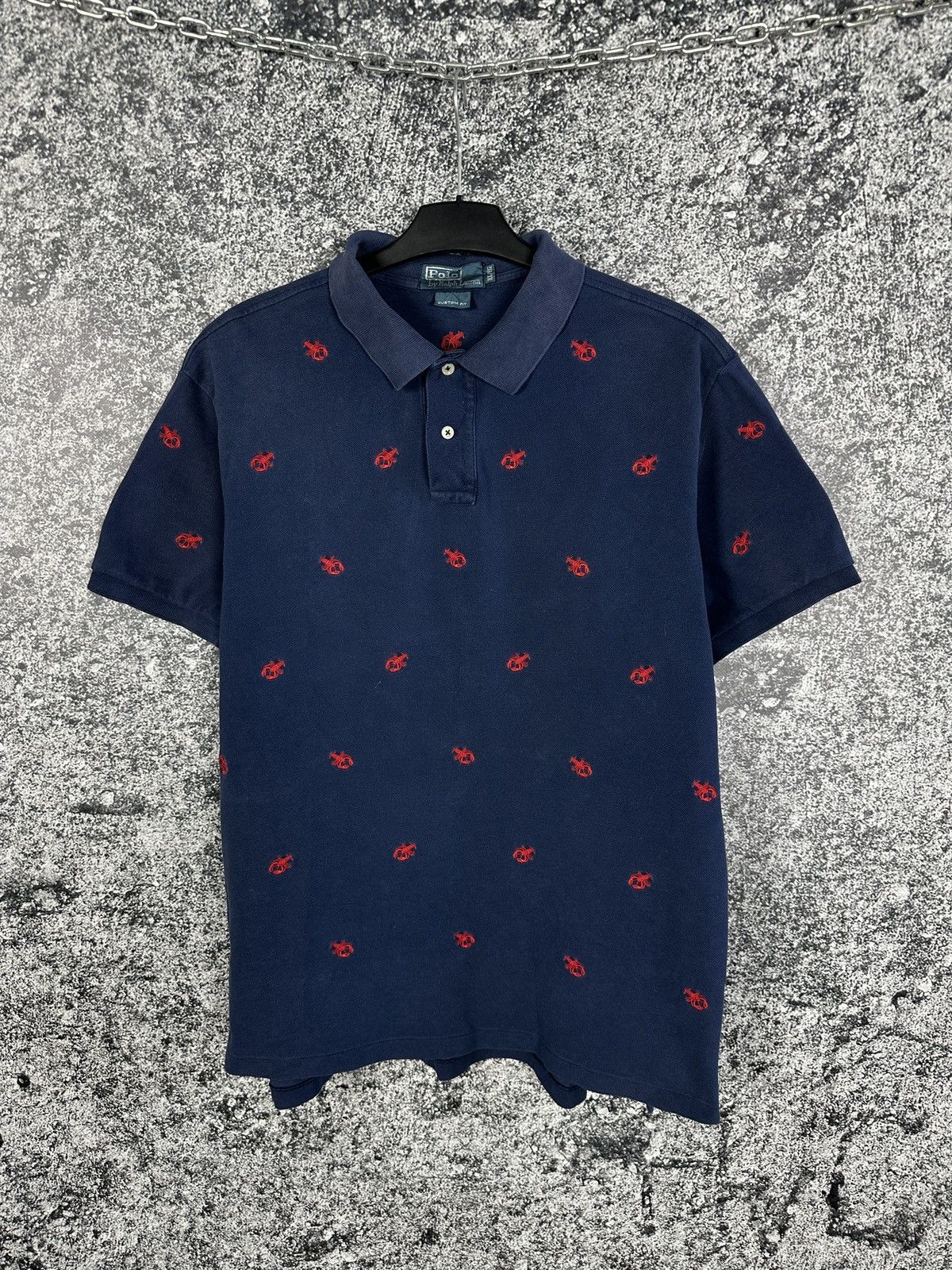 Polo Ralph Lauren Polo Ralph Lauren Crab Embroidered Polo Shirt Over Print XL Size US XL / EU 56 / 4 - 1 Thumbnail
