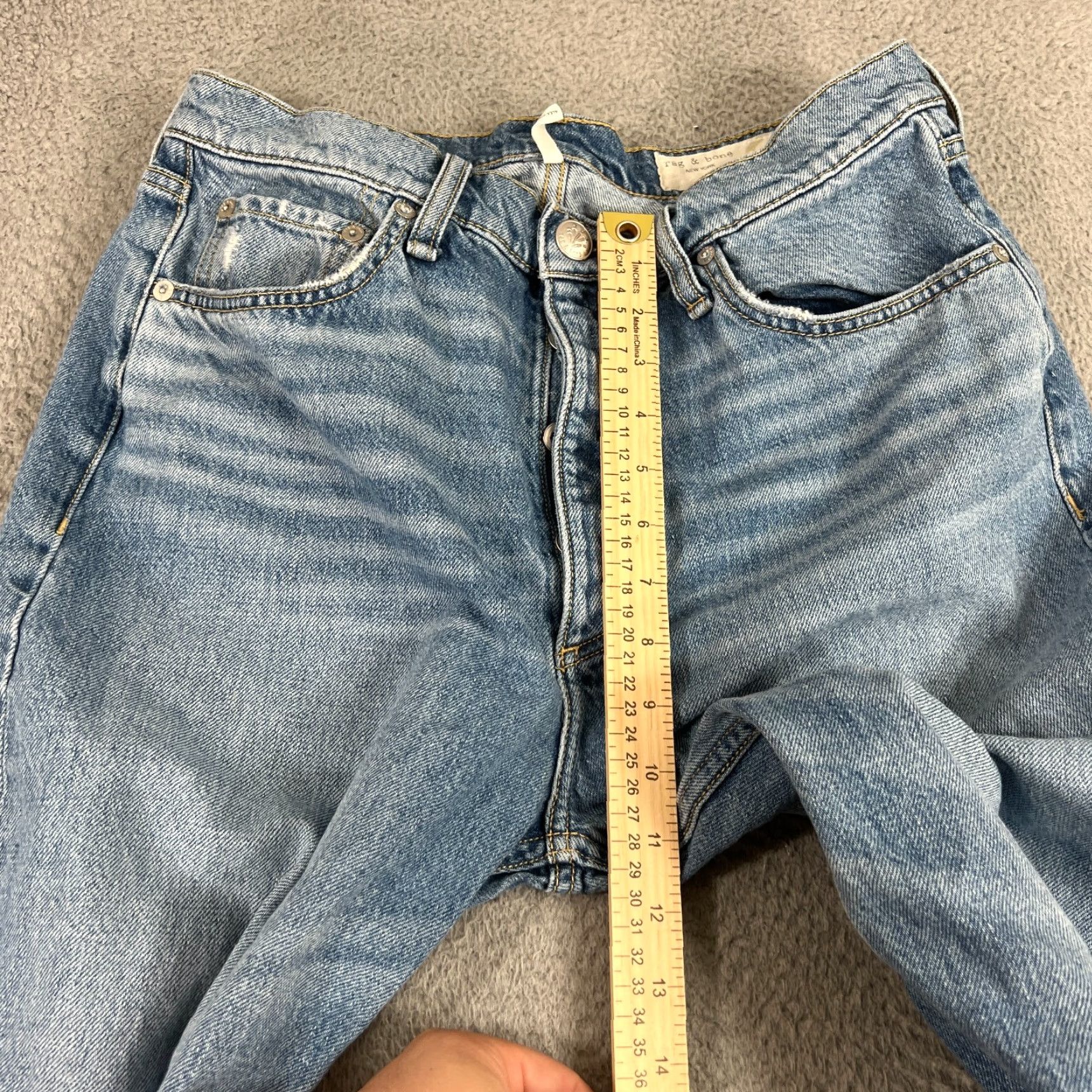 Rag & Bone Rag & Bone Alex Jeans Womens 30 Blue High Rise Straight Denim Button Fly Size 30" / US 8 / IT 44 - 4 Thumbnail