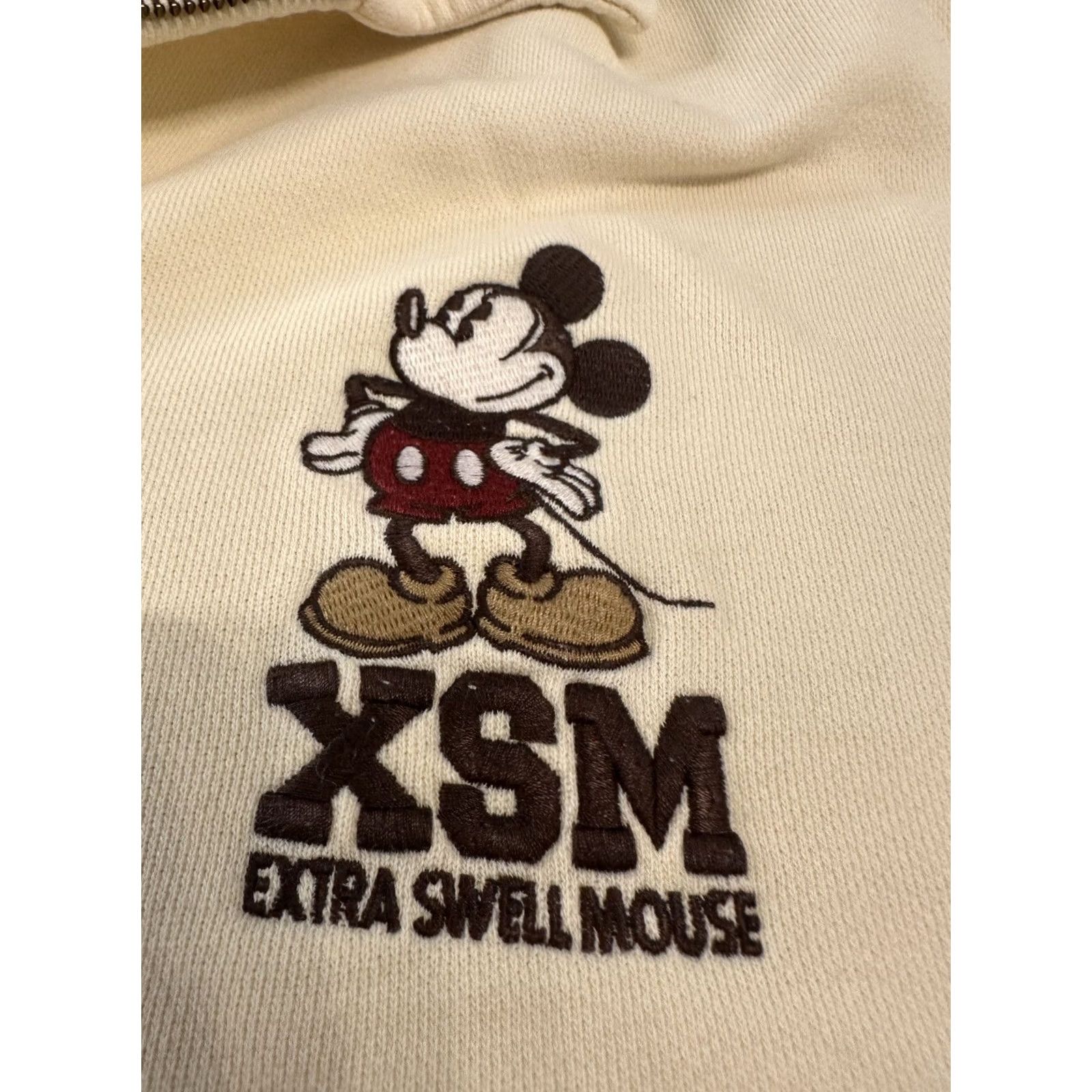 Disney VINTAGE Mickey Mouse 1/4 Zip Sweatshirt XL 90s Yellow Mens Size US XL / EU 56 / 4 - 4 Thumbnail