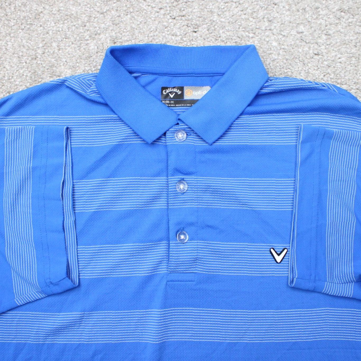 Callaway Callaway Polo Shirt Mens Medium Blue Striped Opti-Dri Golf Short Sleeve Pullover Polo Shirt Size US M / EU 48-50 / 2 - 2 Thumbnail