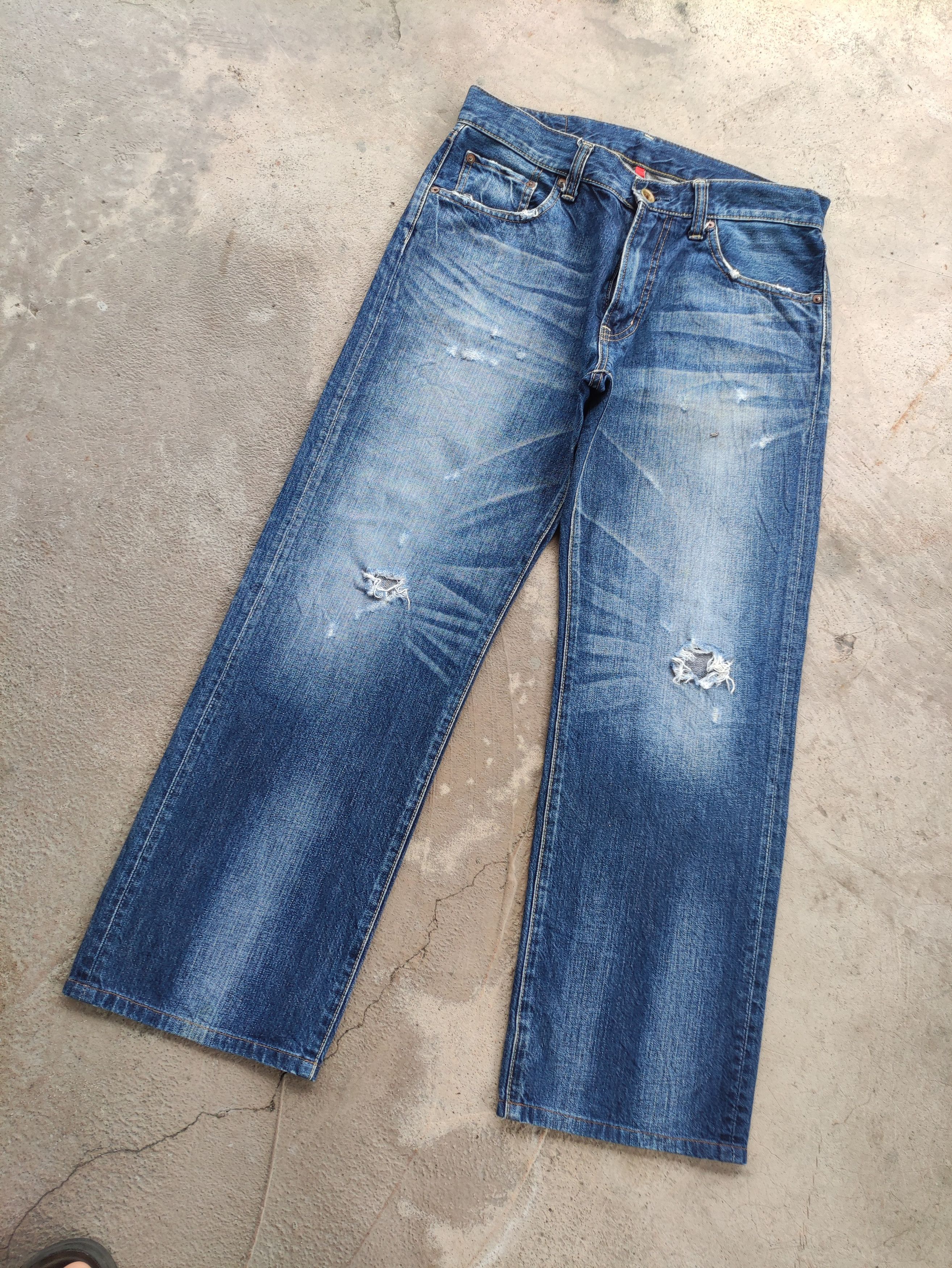 Japanese Brand Vintage Japanese Jean Baggy Distressed Faded Denim Size US 34 / EU 50 - 2 Thumbnail