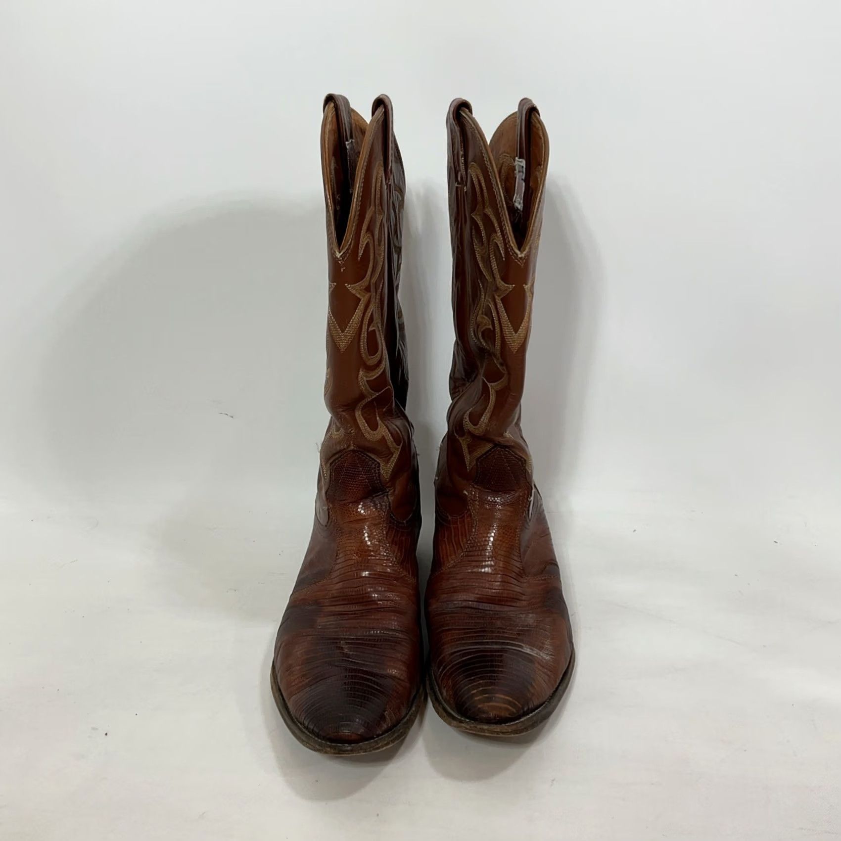 Vintage VINTAGE Nocona Boots Cowboy Boots Western Boots Ladies Brown Alligator Python 7278 10D Women Leather Shaft 12" Heel 2" Pointed Toe Size US 10 / IT 40 - 3 Thumbnail
