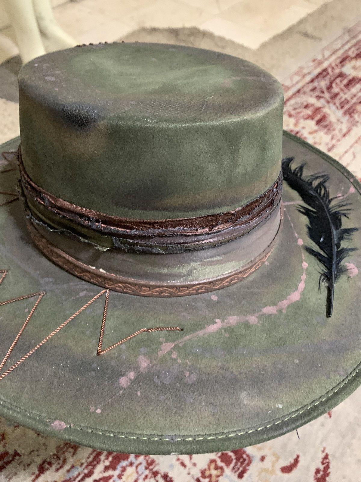Other Custom Brim w/ matches and feather on it Size ONE SIZE - 8 Thumbnail