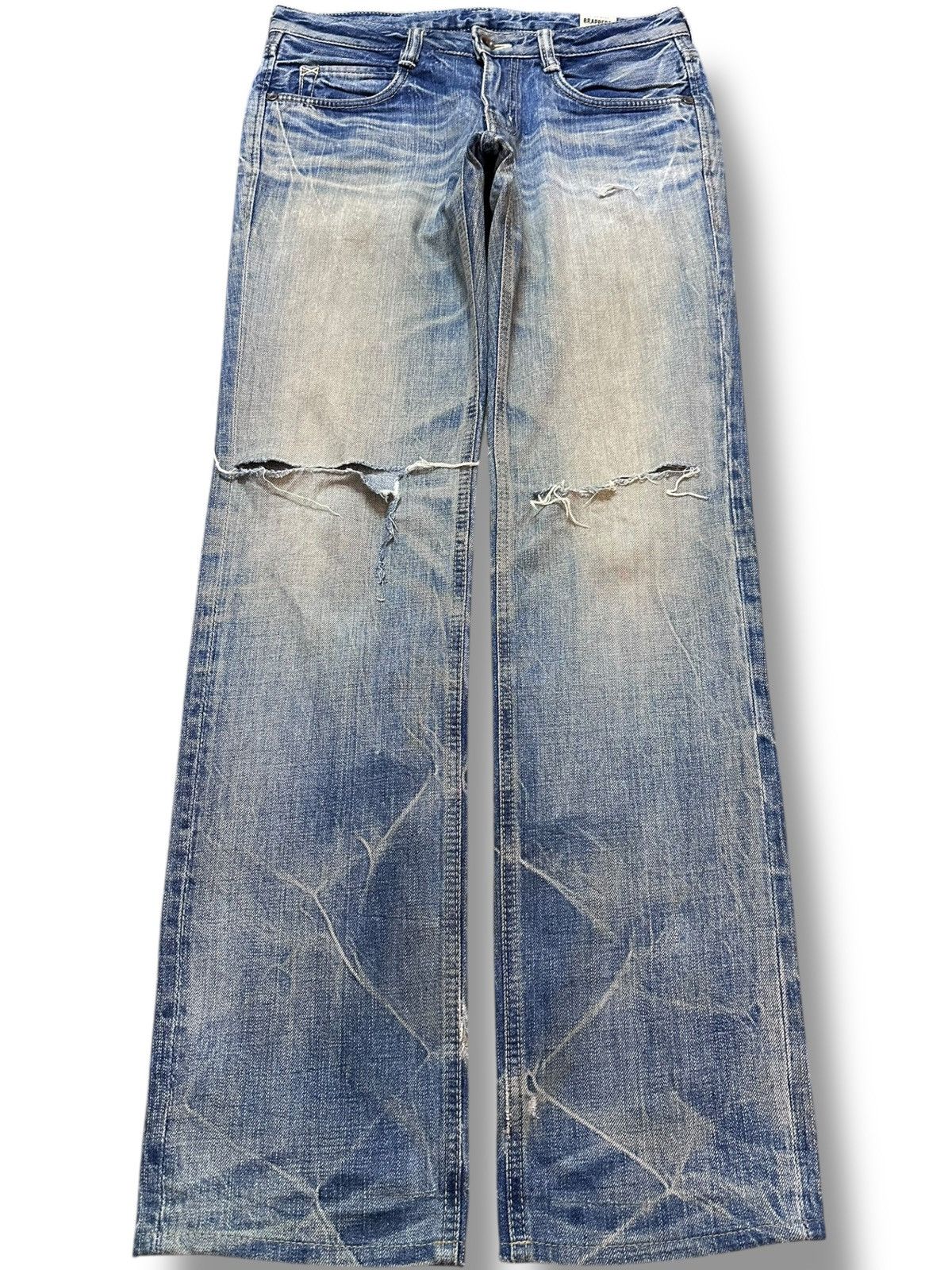 Japanese Brand Vintage Brappers Mudwash Ripped Distressed Denim Size US 31 - 1 Thumbnail