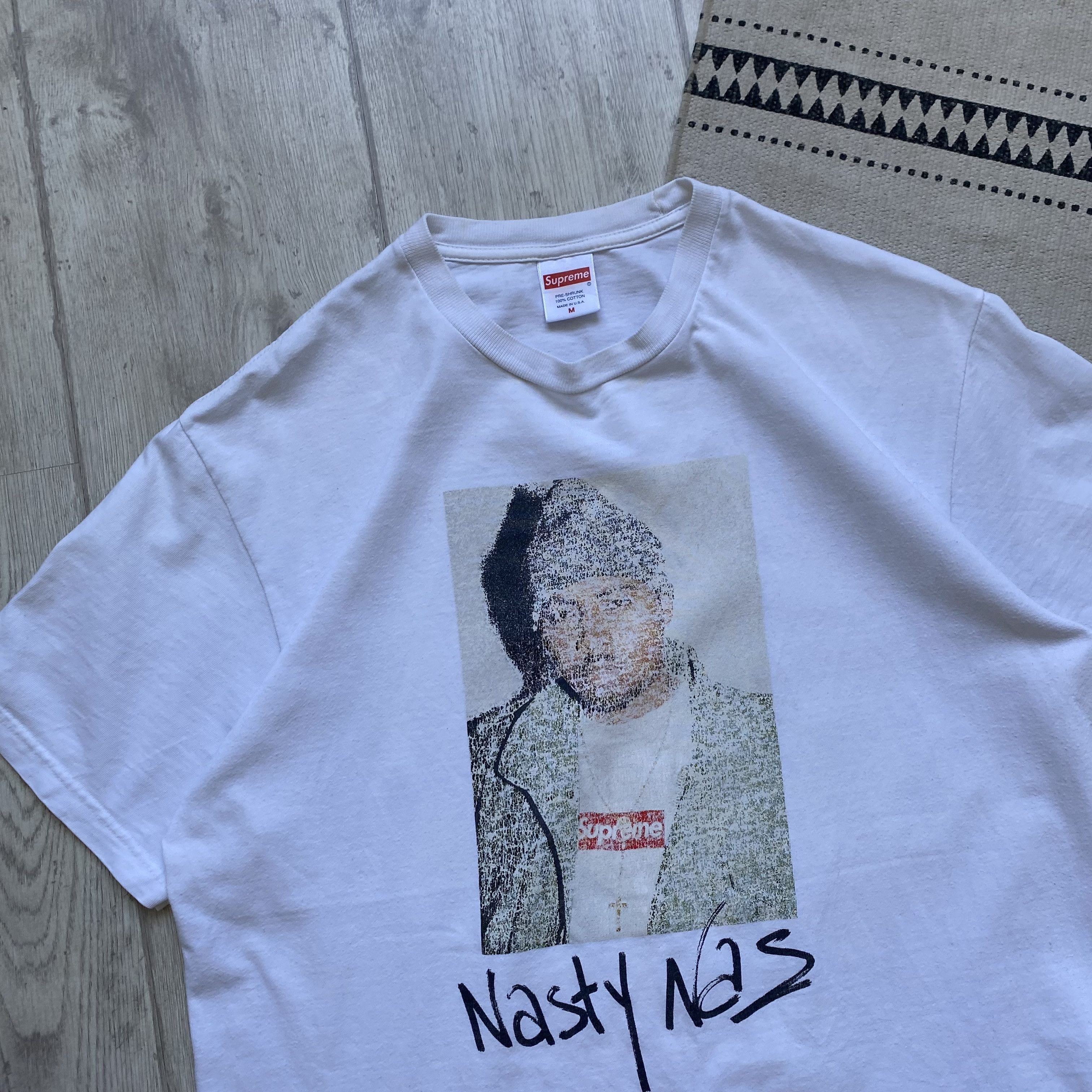 Supreme Nasty Nas x Supreme Photo Tee Distressed Skater Rap Hip Hop Size US M / EU 48-50 / 2 - 3 Thumbnail