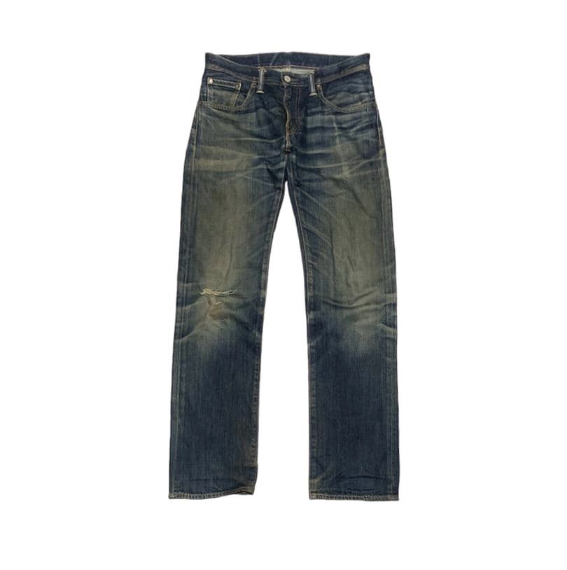 Vintage Levis 502 Straight Faded Blue Jeans Distressed