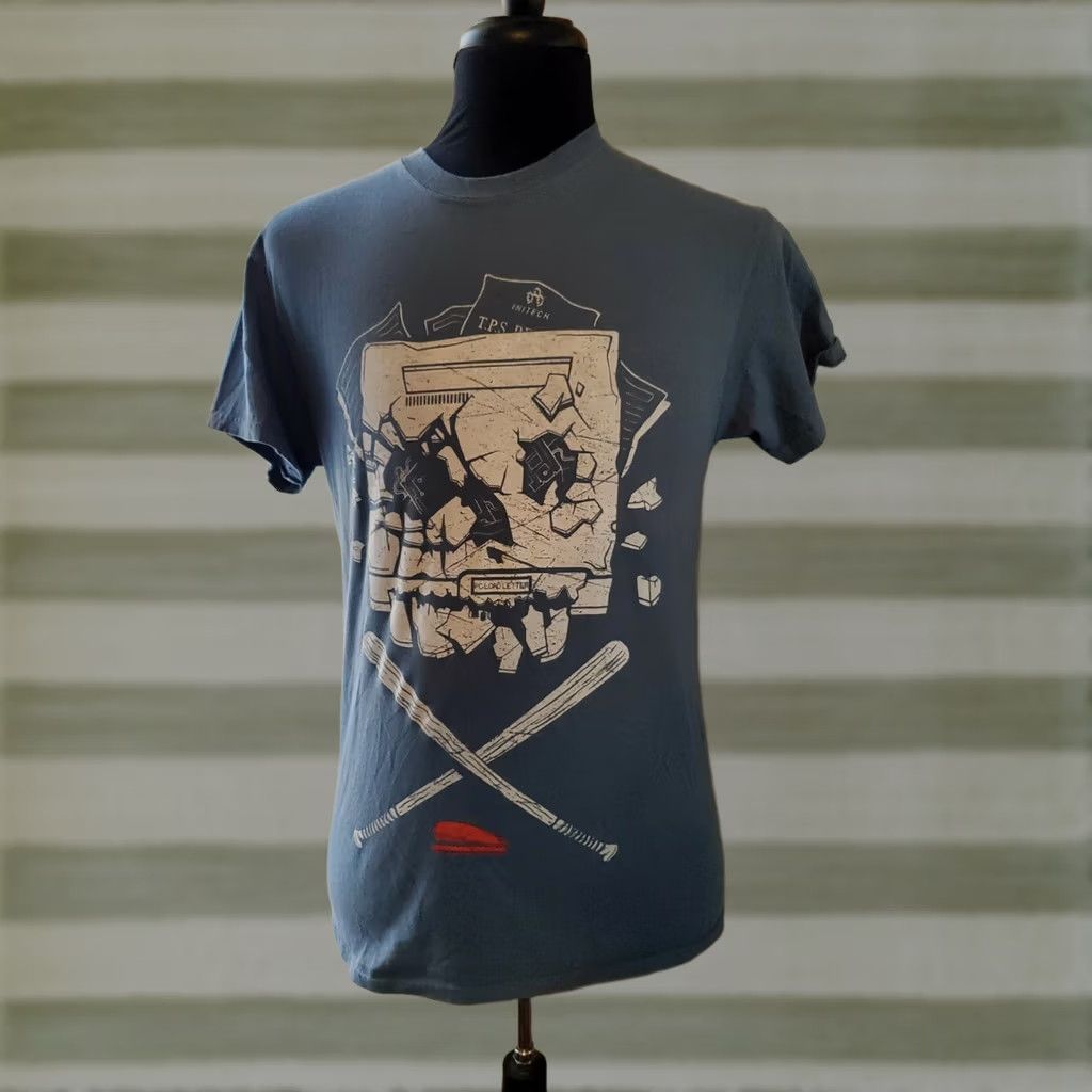Vintage Loot Crate Office Space Movie Shirt Male Medium Blue Cotton Graphic Size Tagless Size US M / EU 48-50 / 2 - 1 Thumbnail