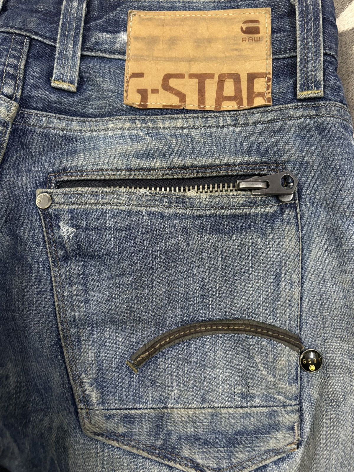 G-Star Vintage GStar Raw GS01 Distressed Grunge Jeans Made in Italy Size US 30 / EU 46 - 12 Thumbnail
