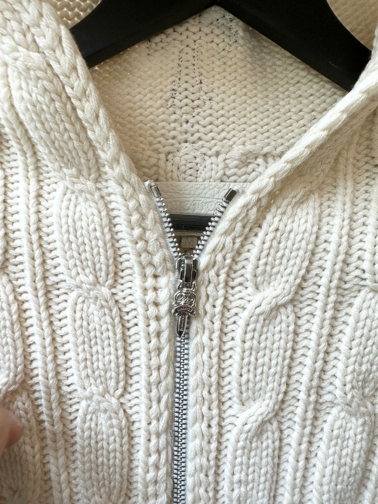Chrome Hearts CHROME HEARTS 1:1 CROSS SPINE HOODIE WHITE CASHMERE VEST Size US M / EU 48-50 / 2 - 7 Thumbnail