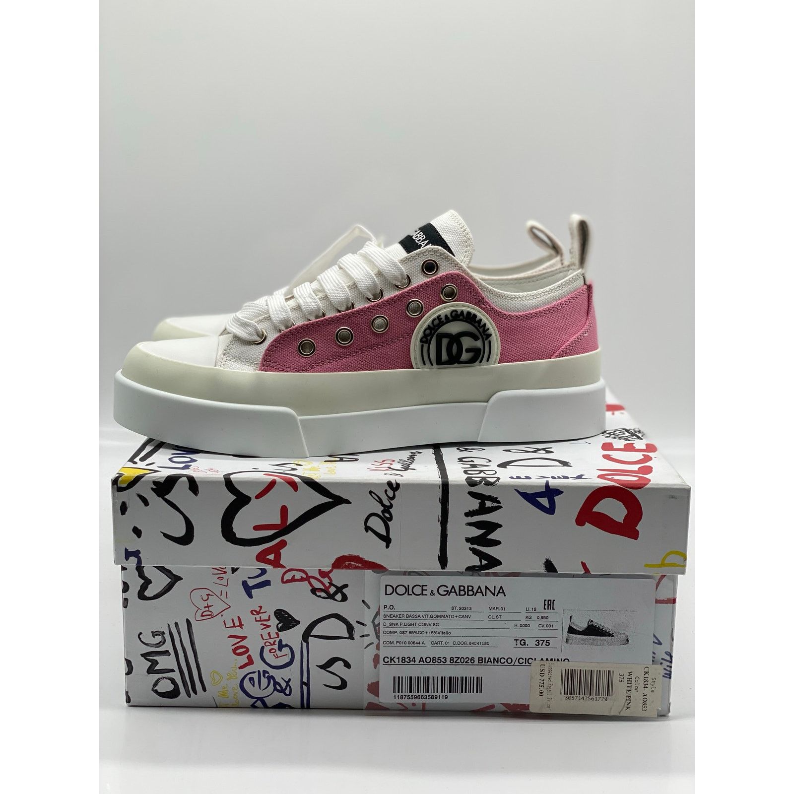 Dolce & Gabbana Dolce & Gabbana Portofino Canvas Sneakers sz. 37.5 EU Size US 7.5 / IT 37.5 - 11 Thumbnail