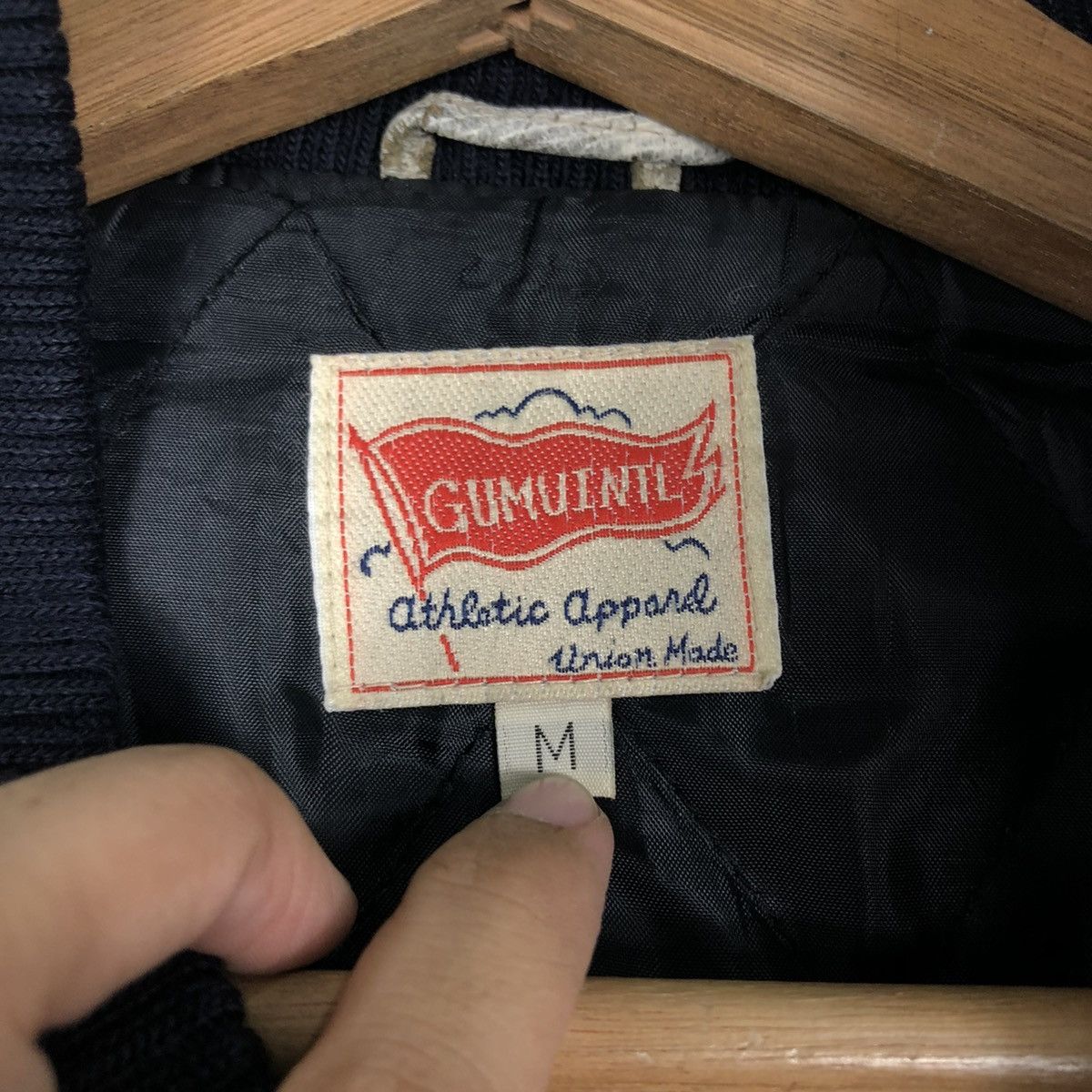 Vintage 🔥VINTAGE VARSITY JACKET LEATHER GUMUINTL UNION MADE Size US M / EU 48-50 / 2 - 21 Thumbnail