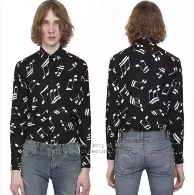 Hedi Slimane Saint Laurent Music Note Shirt Fw15 Size US M / EU 48-50 / 2 - 6 Thumbnail