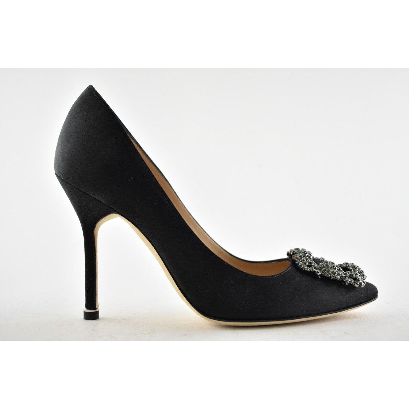 Manolo Blahnik Hangisi 105 Satin Crystal Jewel Buckle Classic Heel Pump 41 Size US 11 / IT 41 - 2 Thumbnail
