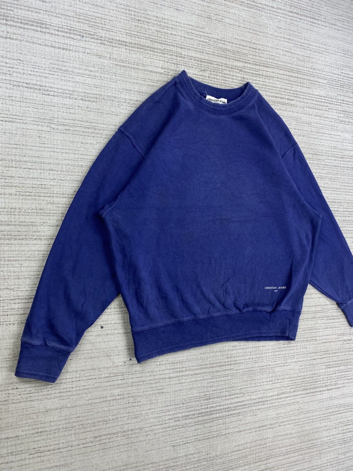 Designer × Japanese Brand × Vintage Vintage 90s Christian Aujard Paris Blue Sweatshirt Size US L / EU 52-54 / 3 - 3 Thumbnail