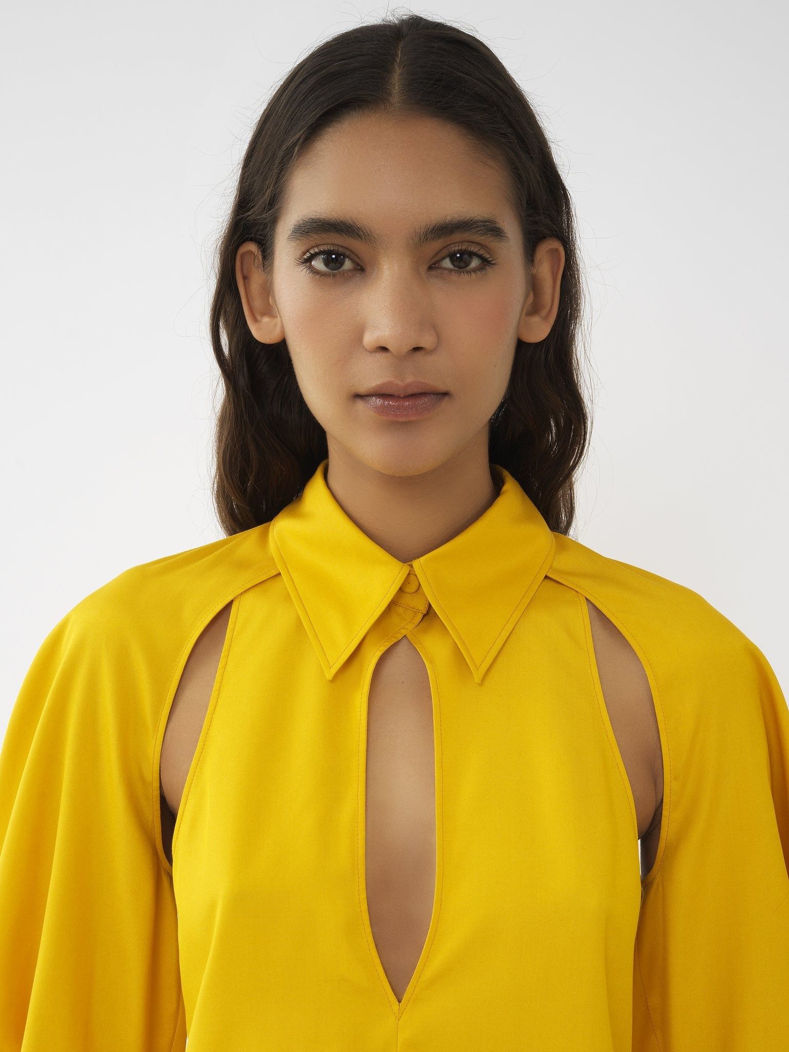 Chloe oc11z0525 Cut-Out Blouse in Dark Ochre Size L / US 10 / IT 46 - 5 Thumbnail