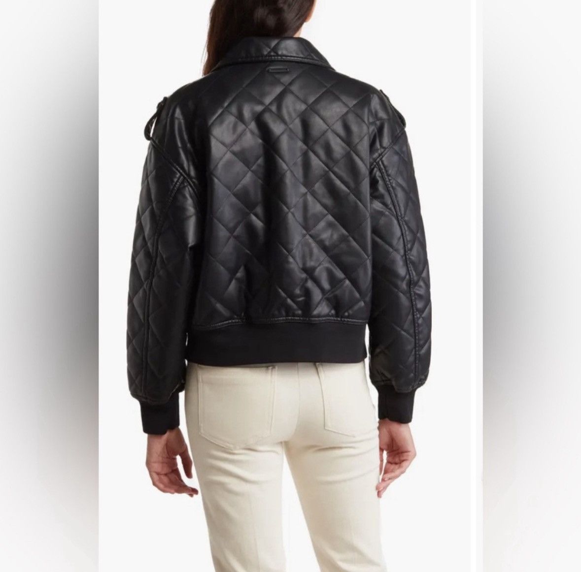 Rebecca Minkoff Rebecca Minkoff Diamond Quilted Faux Leather Bomber Jacket Size M / US 6-8 / IT 42-44 - 2 Thumbnail