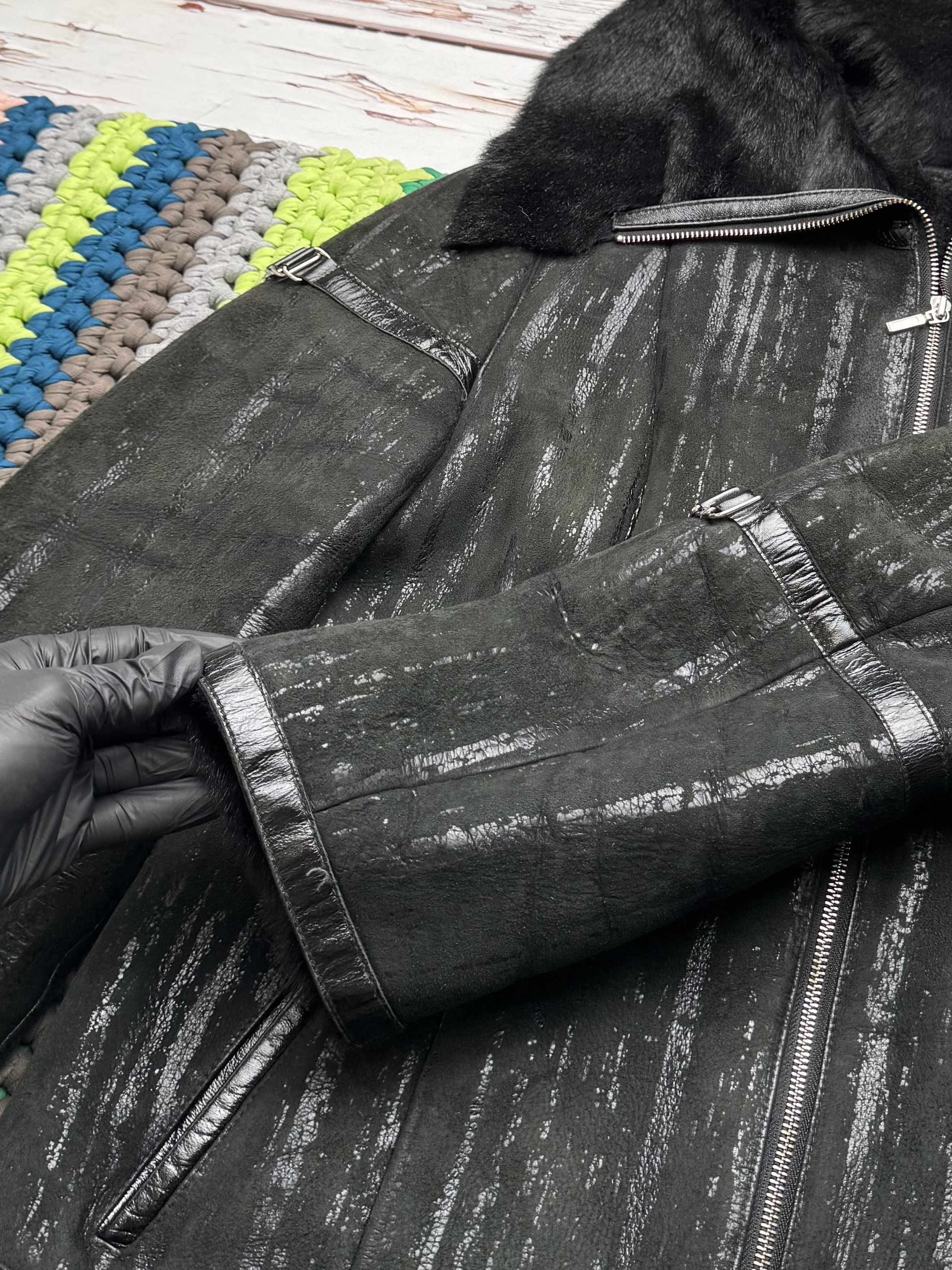 Japanese Brand Vintage Real Lambskin Coat With Real Fur Neck (D10)(D15)(V1) Size L / US 10 / IT 46 - 4 Thumbnail