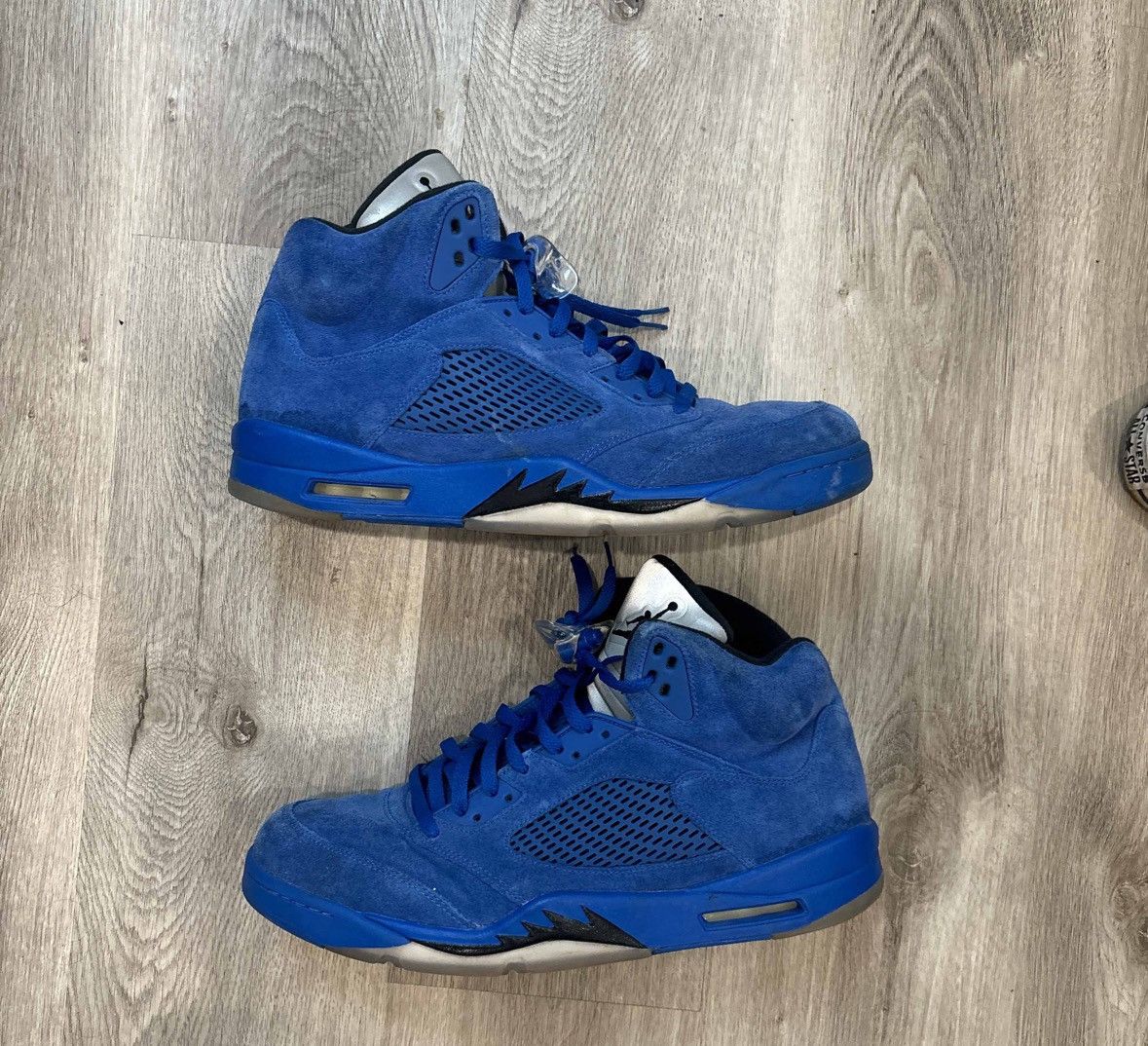 image of Jordan Nike Air Jordan 5 Retro Blue Suede Shoes, Men's (Size 14)