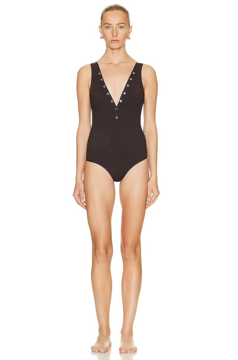 Bottega Veneta BOTTEGA VENETA brown one piece swimsuit Size Medium 6 US Size 28" / US 6 / IT 42 - 1 Thumbnail