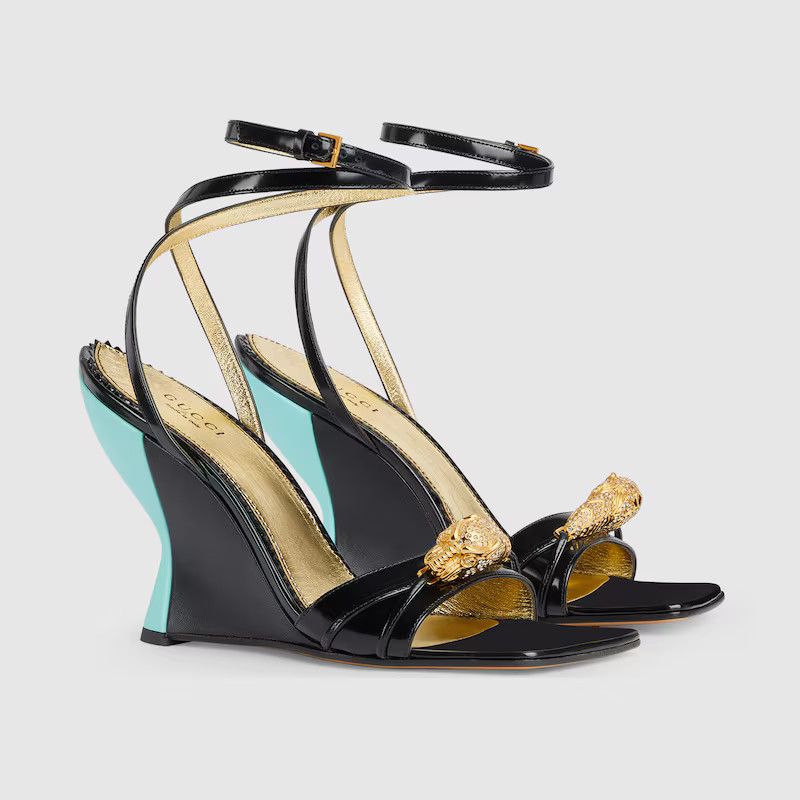 Gucci o1s1wg110125 High Heel Sandals With Hardware in Black Size US 6.5 / IT 36.5 - 2 Thumbnail
