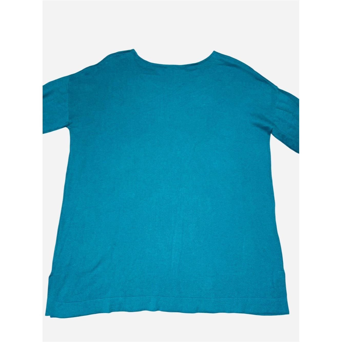 Other NWT New August Silk Teal Crew Scoop Neck Pullover In Cozy T Size XL / US 12-14 / IT 48-50 - 4 Thumbnail