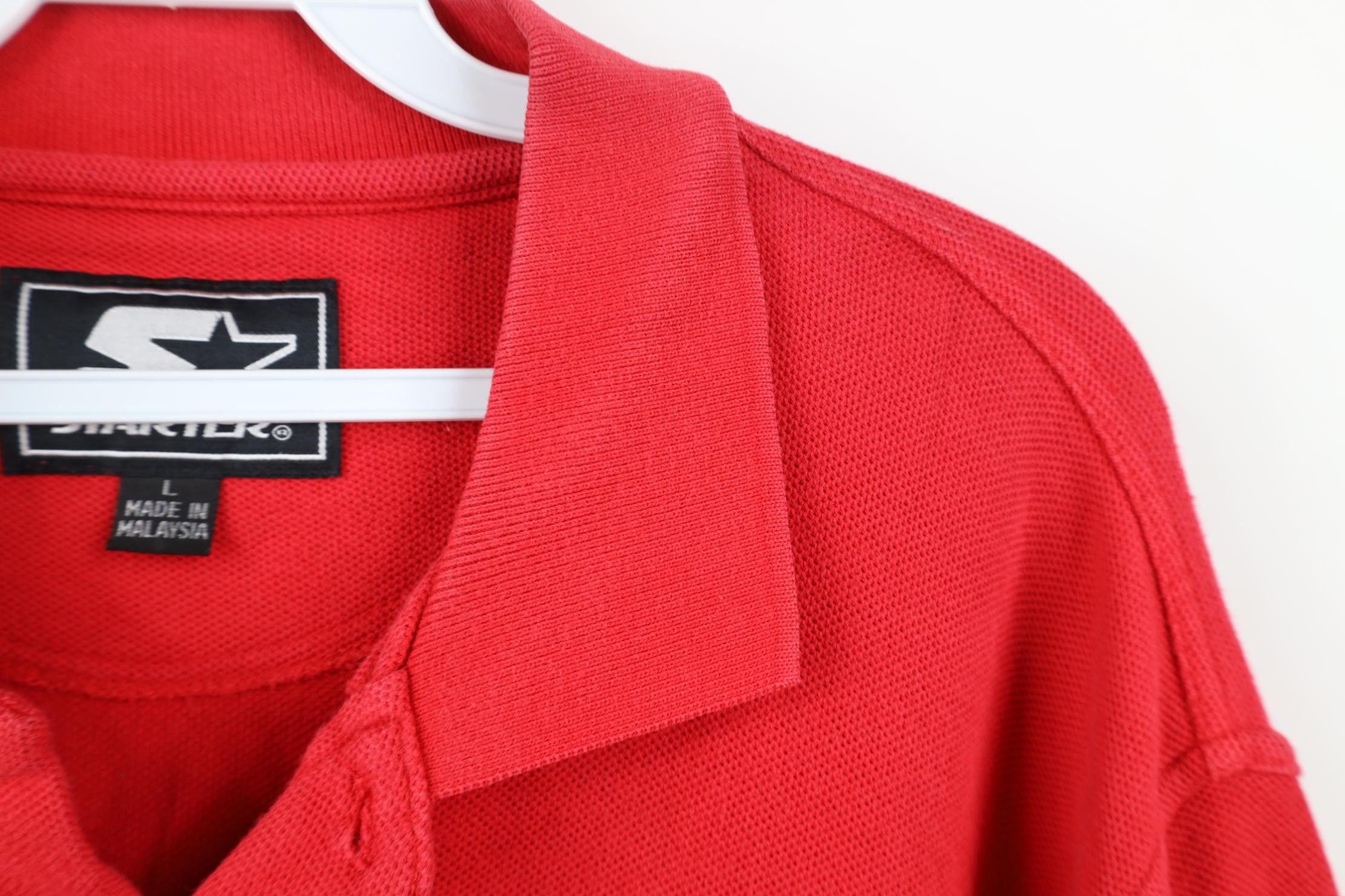Starter Vintage 90s Starter Detroit Red Wings Hockey Golf Polo Shirt Size US L / EU 52-54 / 3 - 6 Thumbnail
