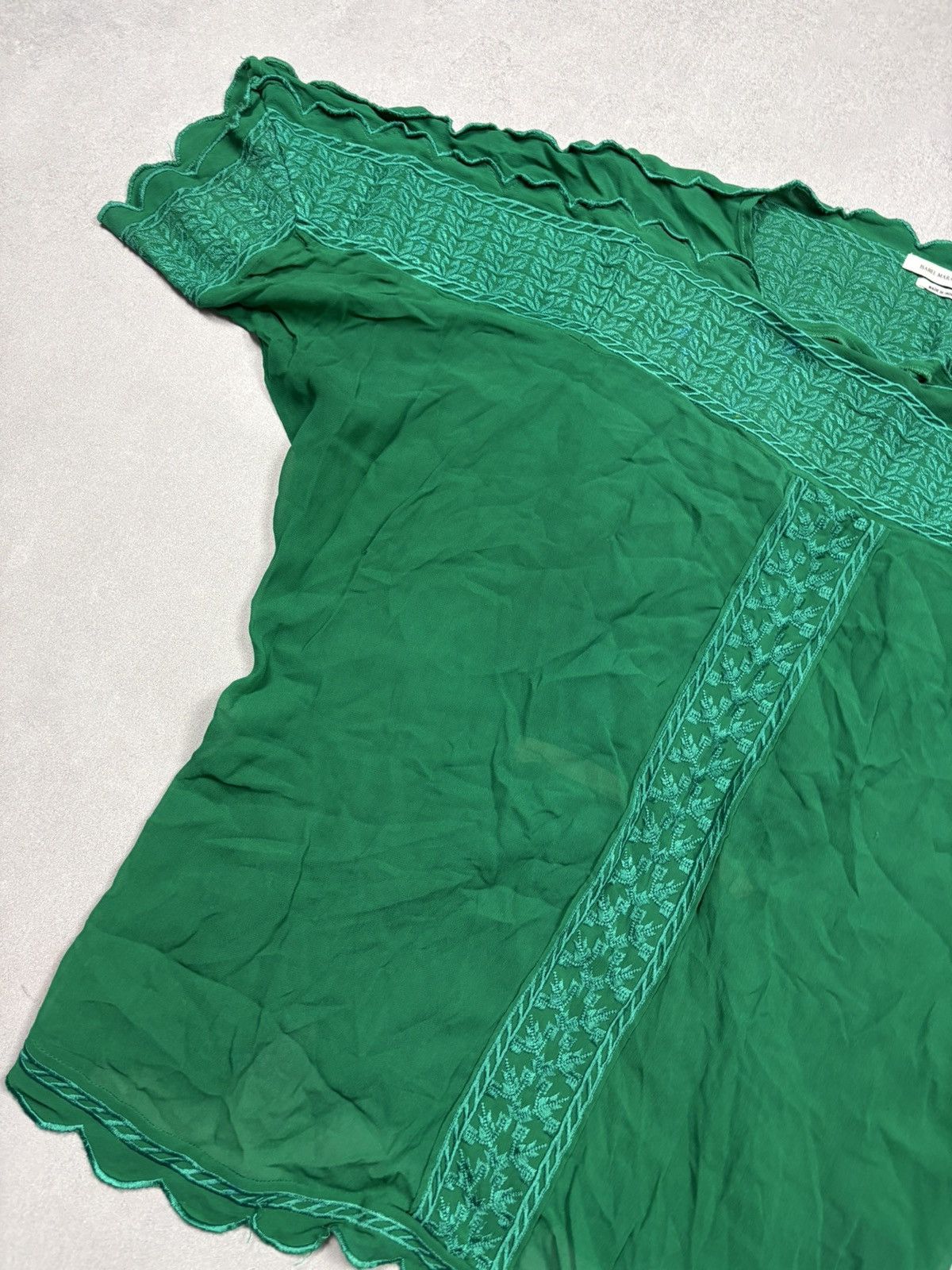 Isabel Marant Etoile Isabel Marant Étoile Green Embroidered Scallop Top Rare 48 Size XS / US 0-2 / IT 36-38 - 5 Thumbnail