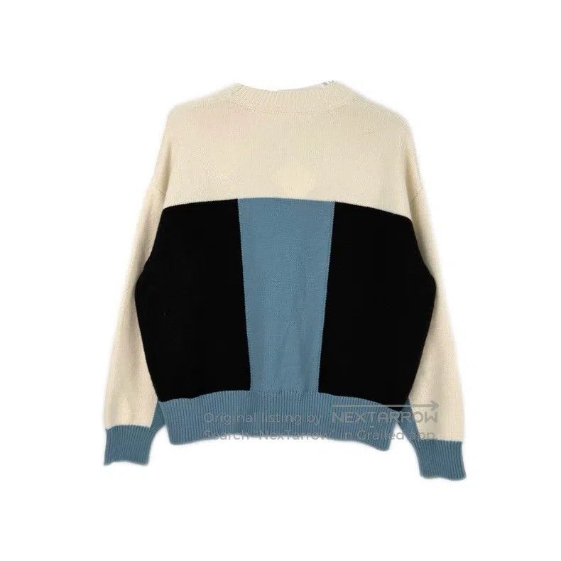 Hermes Hermes Black, white, and blue cashmere sweater Size S / US 4 / IT 40 - 2 Thumbnail
