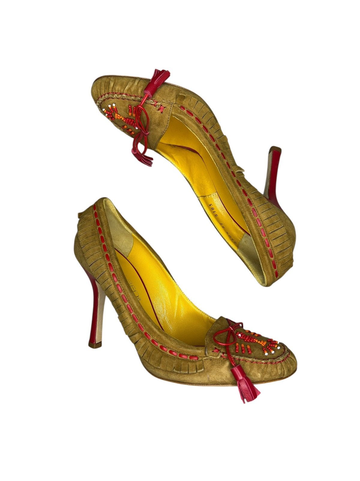 Dsquared2 S/S 06 Beaded Fringe Heels Size US 7 / IT 37 - 3 Thumbnail