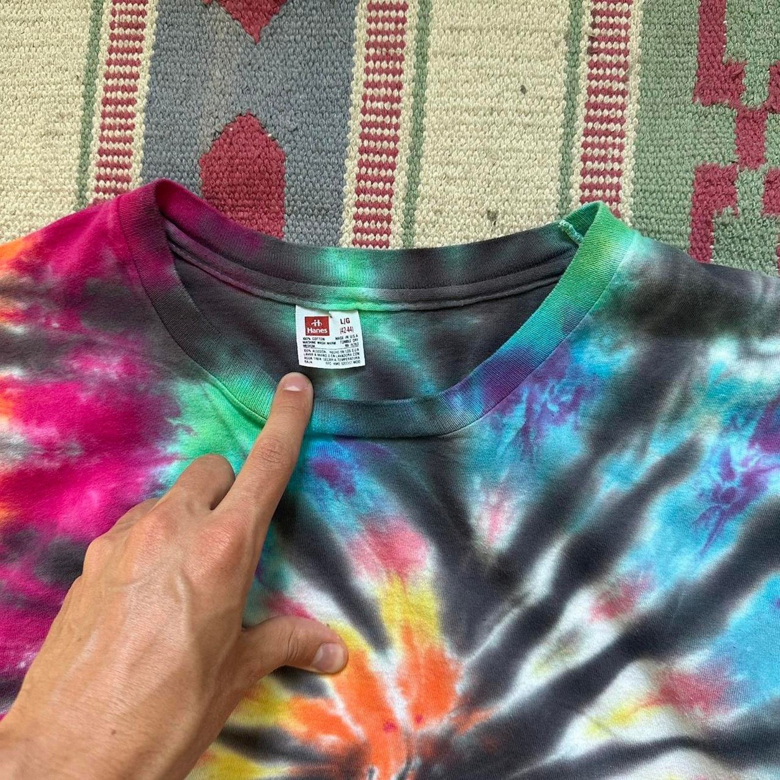 Other × Vintage ICONIC RARE VINTAGE 70S HAPPY GIRL CUSTOM TIE DYE SHIRT Size US L / EU 52-54 / 3 - 4 Thumbnail