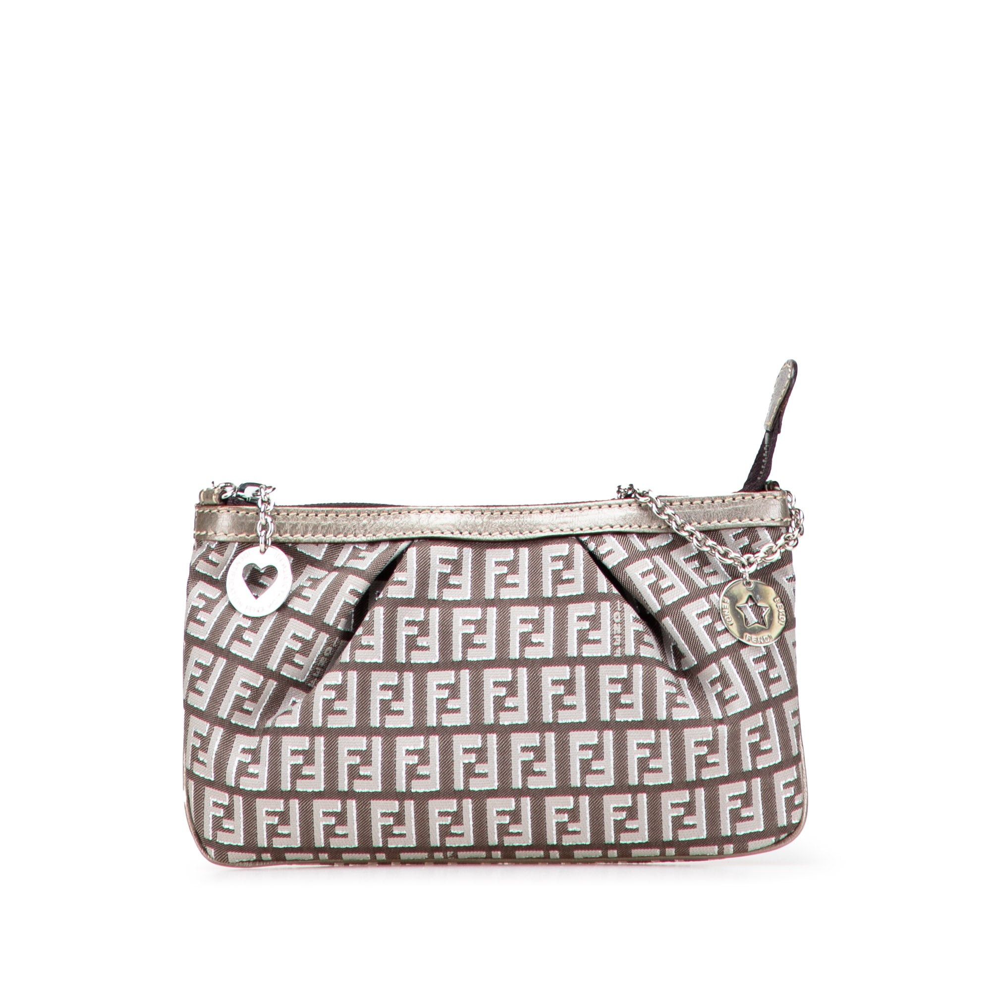 Fendi Zucchino Canvas Chain Pochette Size ONE SIZE - 1 Thumbnail