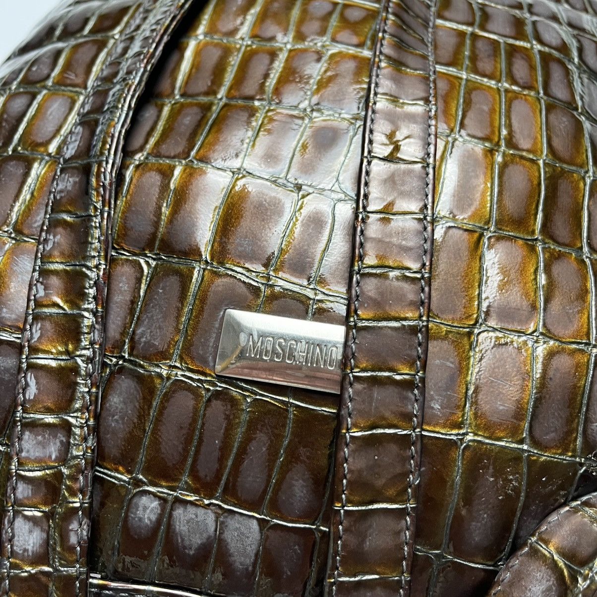 Moschino Rare Moschino Y2K Croc Embossed Mini Backpack Patent Leather Size ONE SIZE - 8 Thumbnail