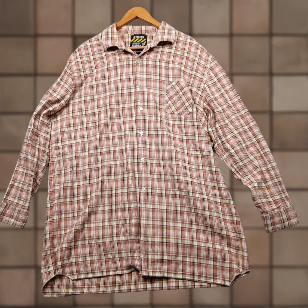 Vintage Big Rock Canyon Shirt Plaid Flannel Long Sleeve Cotton Brown Tan Men's 3XL Size US XXL / EU 58 / 5 - 1 Thumbnail