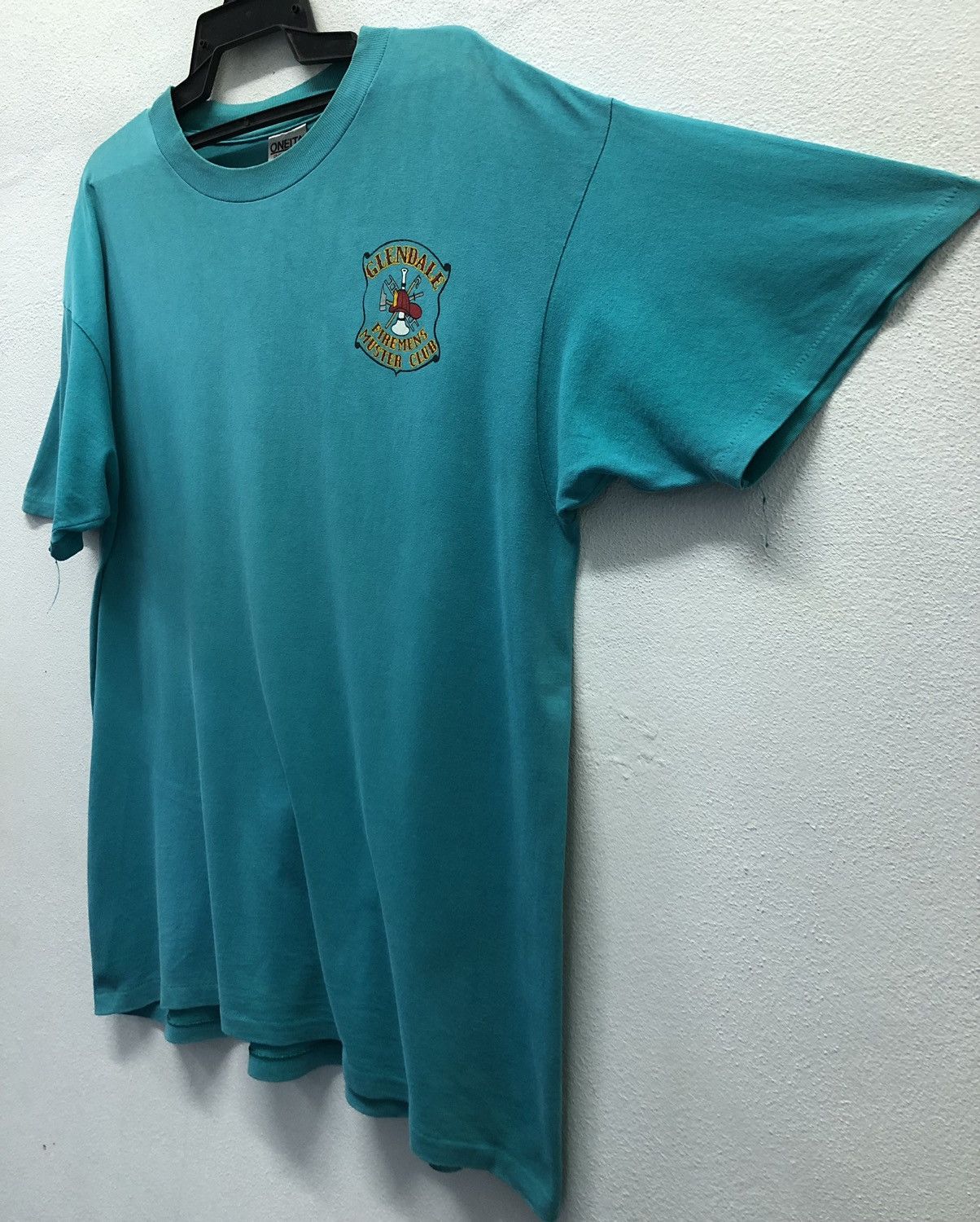 Vintage Vintage Oneita Glendale Firemens Muster Club T-Shirt Size US XL / EU 56 / 4 - 6 Thumbnail