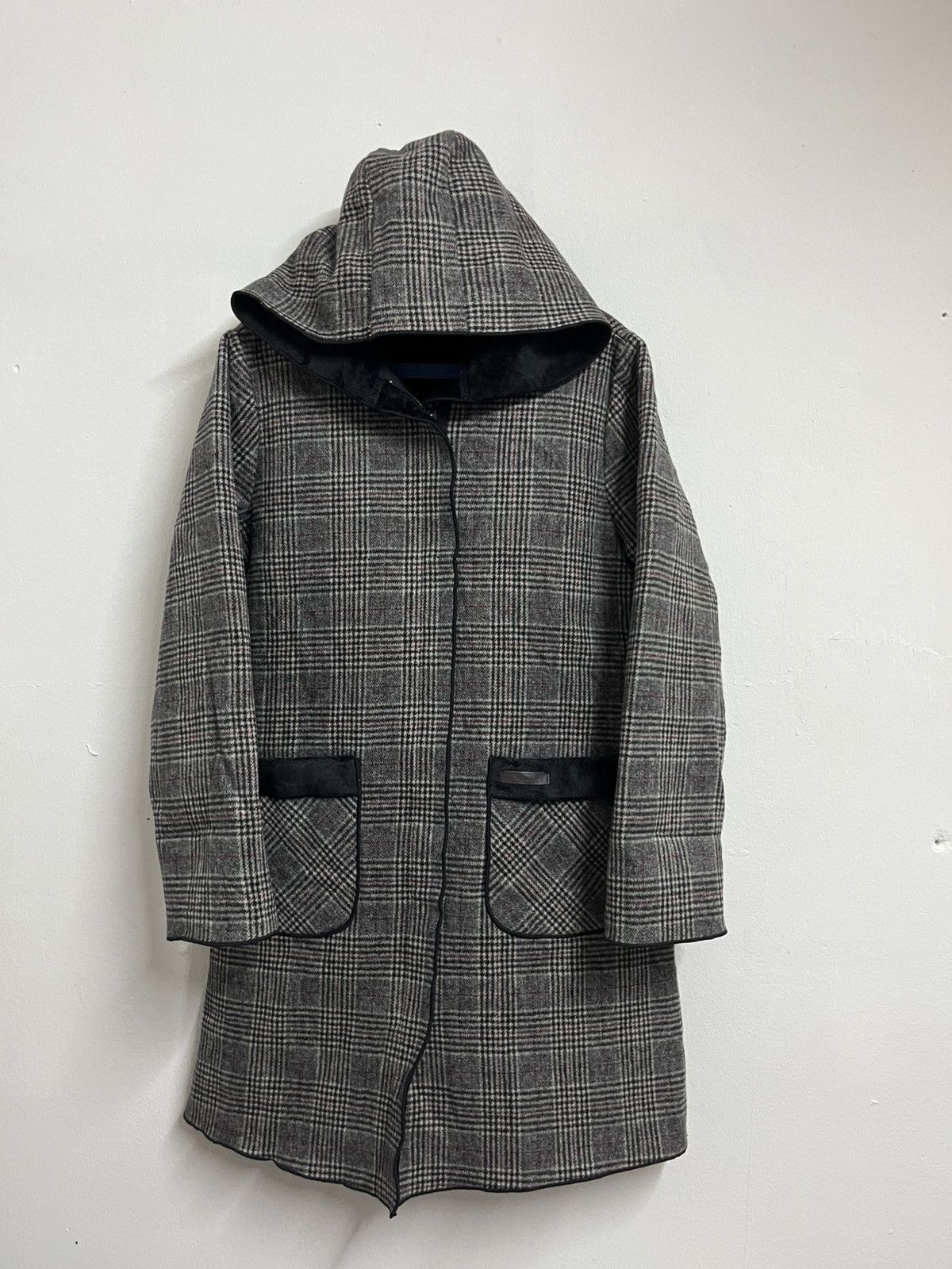 Vintage 💥Grey Plaid Faux Fur FALIDAL I6W9 LGB Style Heavy Jackets Size M / US 6-8 / IT 42-44 - 6 Thumbnail