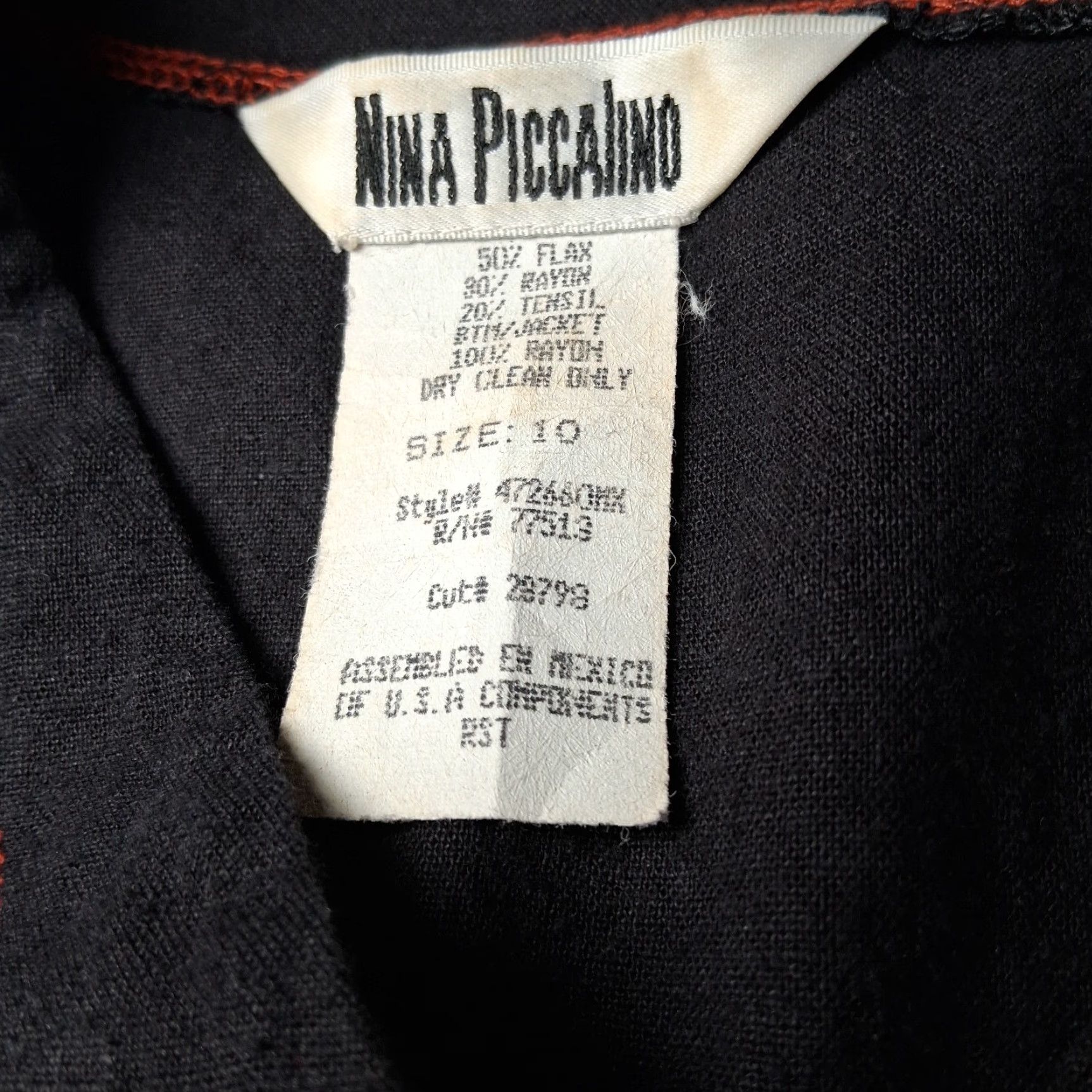Vintage VINTAGE Nina Piccalino Maxi dress with top set 1990s Beads Crinkle Rayon Long Black 10 Womens Girls Men? Size L / US 10 / IT 46 - 5 Thumbnail