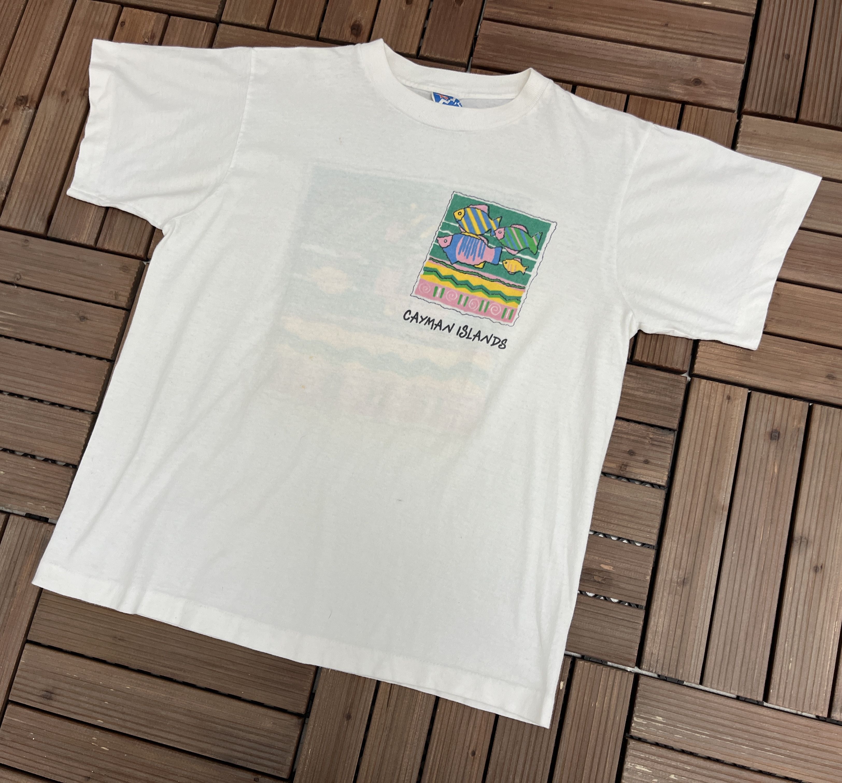 Vintage Cayman Islands Fish Vintage Tourist White T-Shirt Size US M / EU 48-50 / 2 - 3 Thumbnail