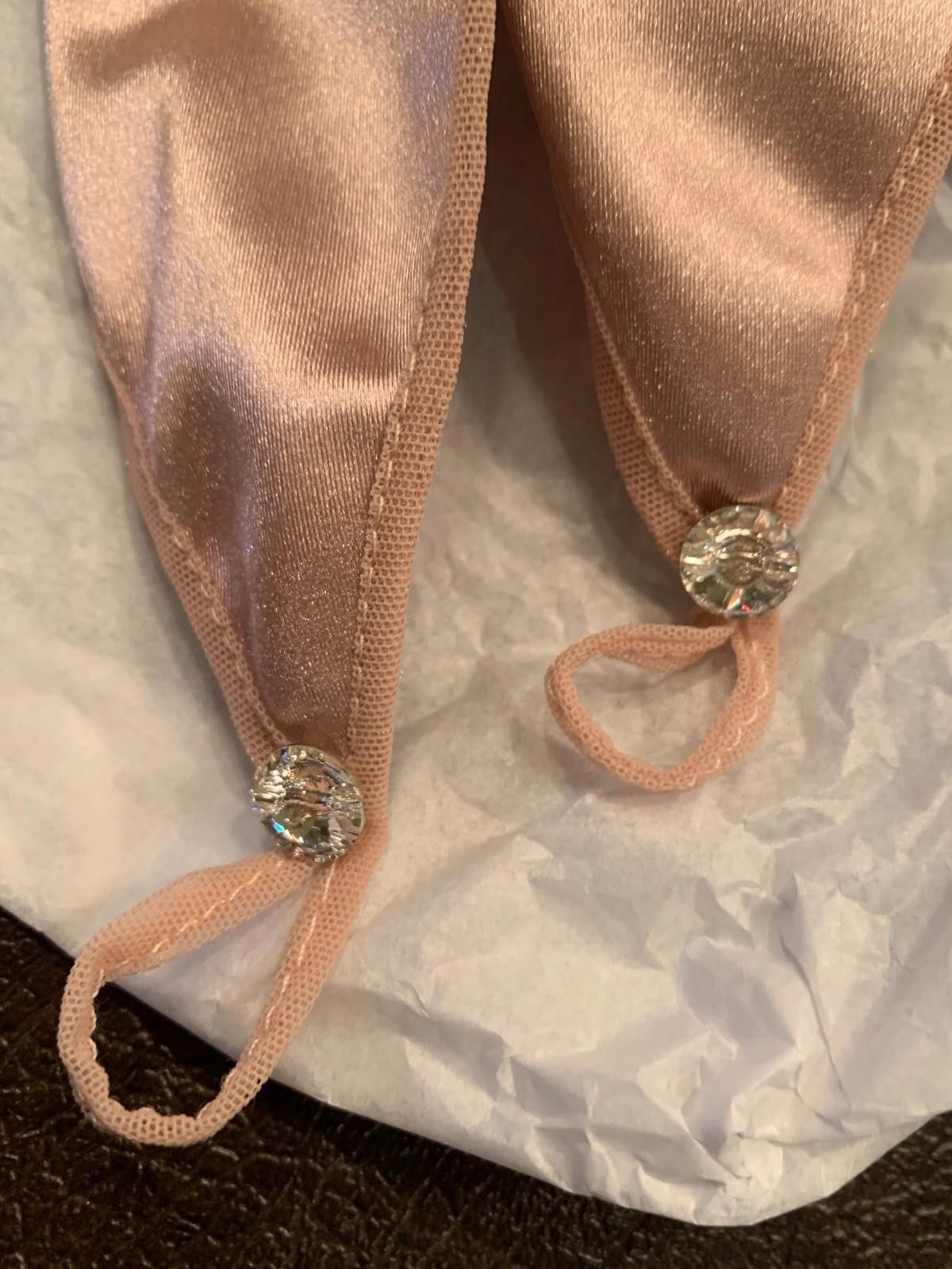 Designer Cornelia James Satin Fingerless Opera Gloves w Crystal (236) Size ONE SIZE - 4 Thumbnail