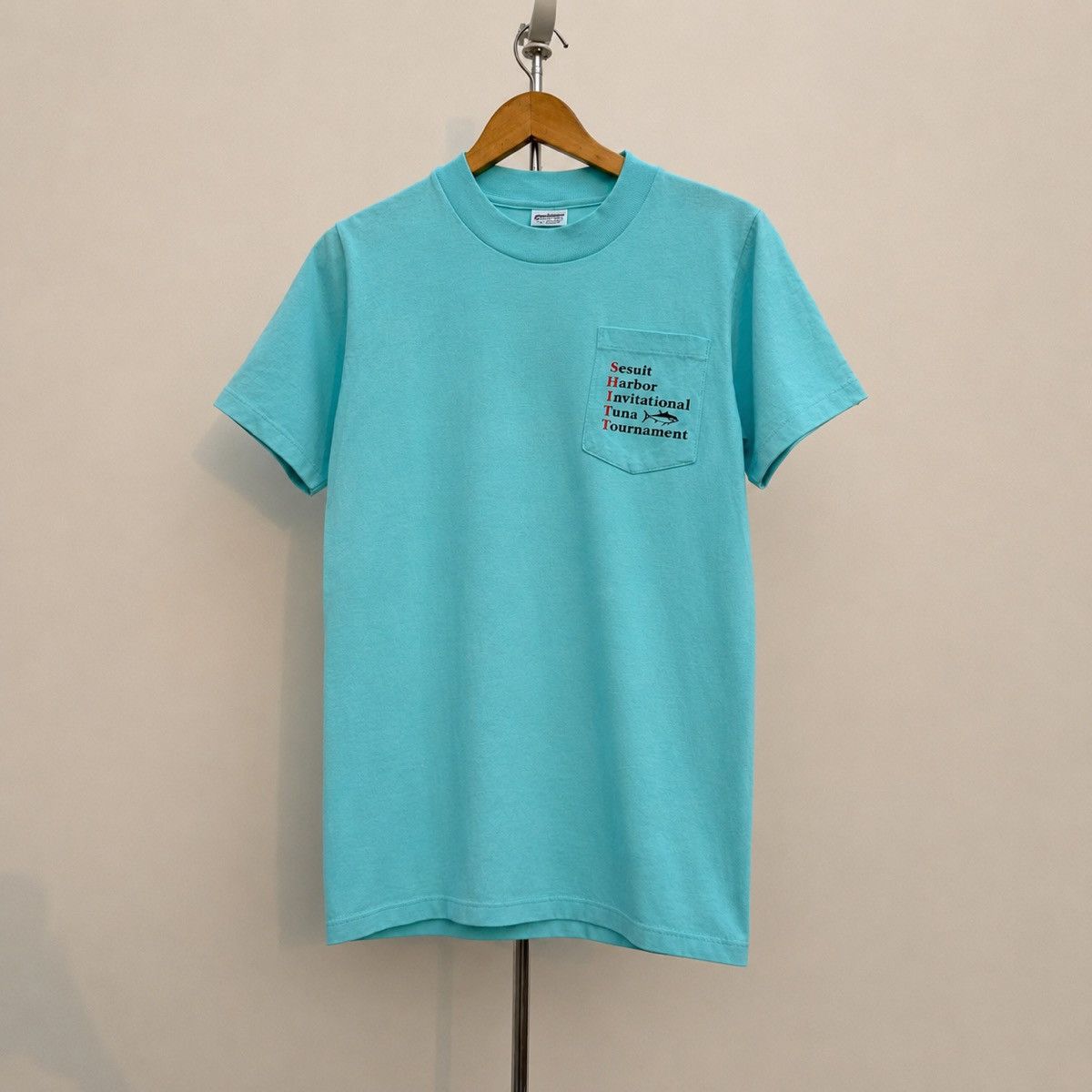 Vintage 1989 Sesuit Harbor Tuna Tournament Fishing Tee - Pocket t Size US S / EU 44-46 / 1 - 1 Thumbnail