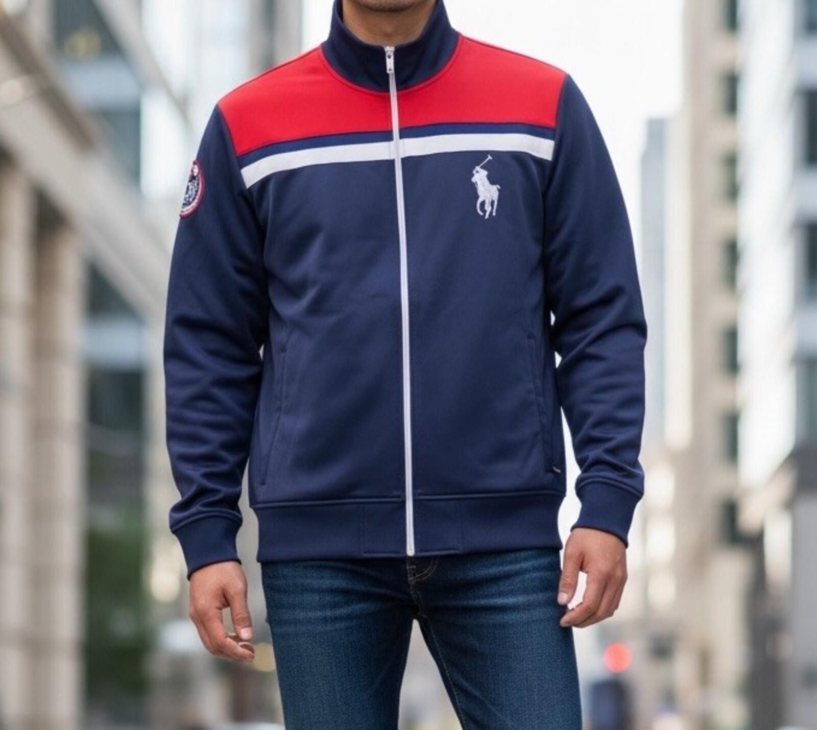 Polo Ralph Lauren Polo Ralph Lauren Men’s XXL Track Jacket Full Zip Navy Red Size US XXL / EU 58 / 5 - 1 Thumbnail