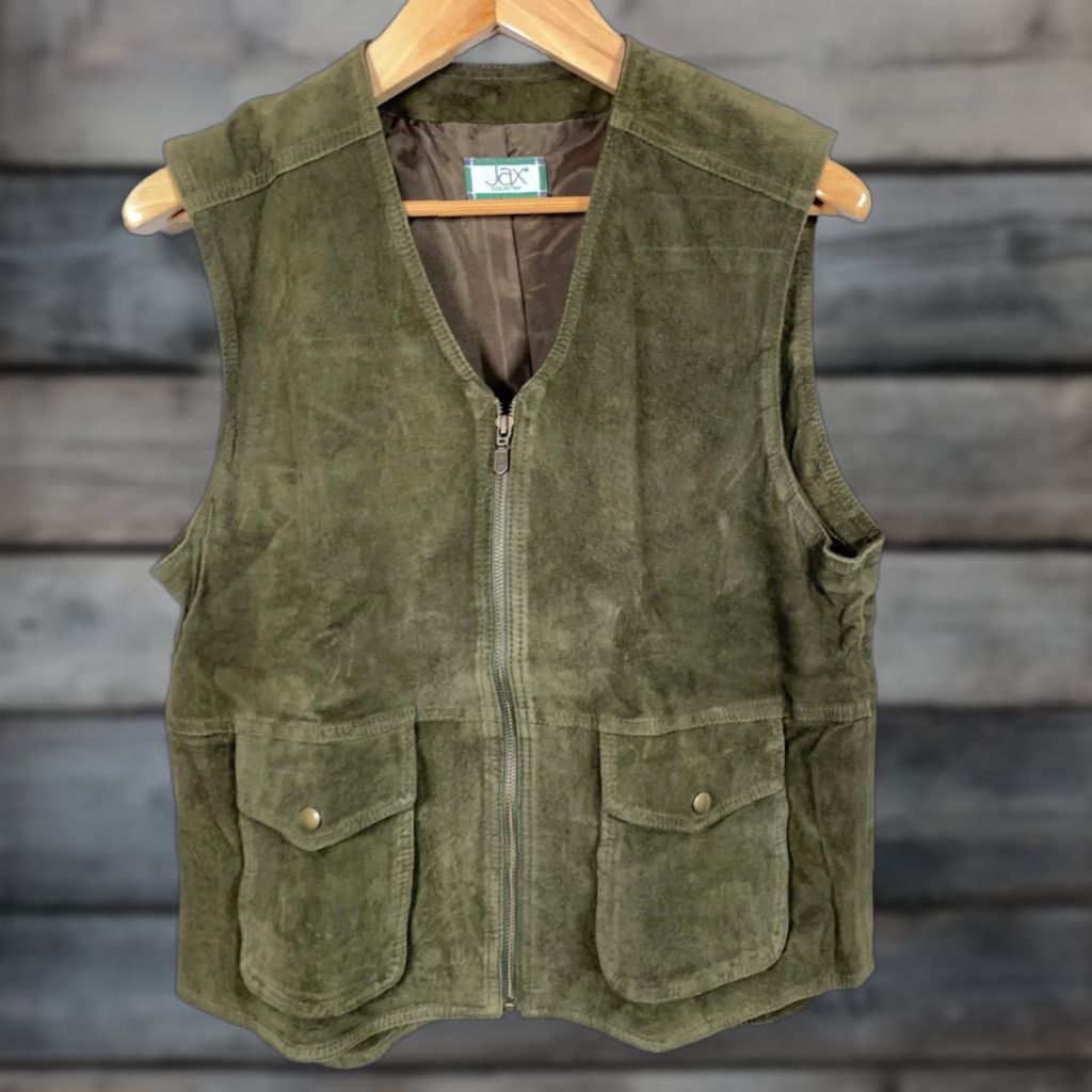 Vintage VINTAGE Jax Pig Suede Vest Women's 6 / Medium Green Canada Made Biker Outdoor Zip Up VTG Size M / US 6-8 / IT 42-44 - 1 Thumbnail