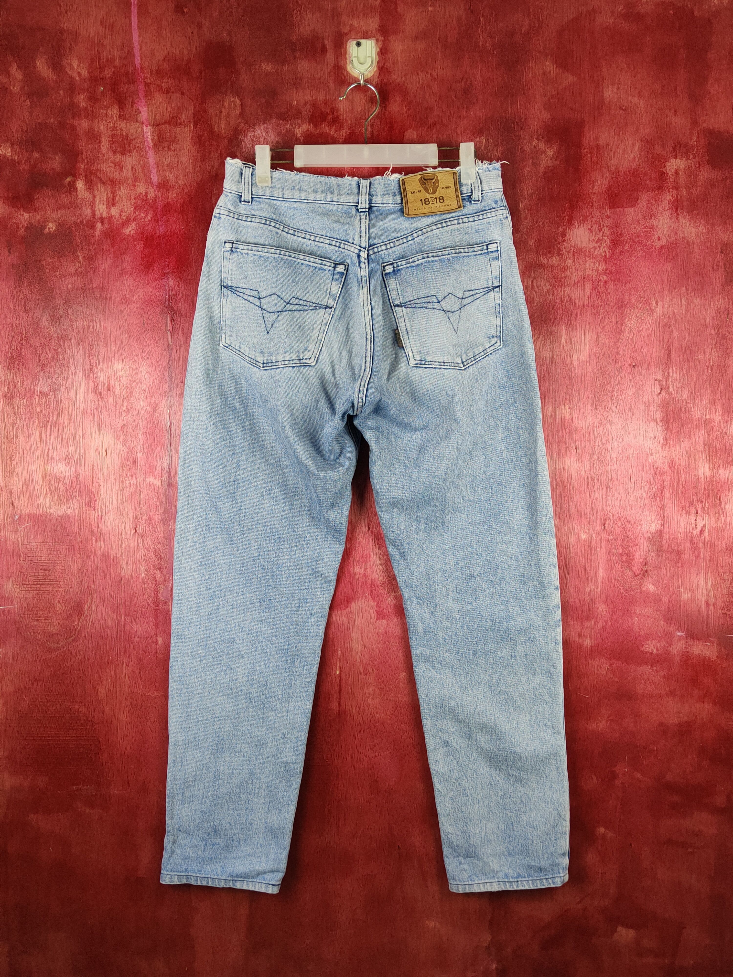 Vintage 18v18 Blue italy vintage Distressed Ripped Jeans #S1628 Size US 29 - 8 Thumbnail