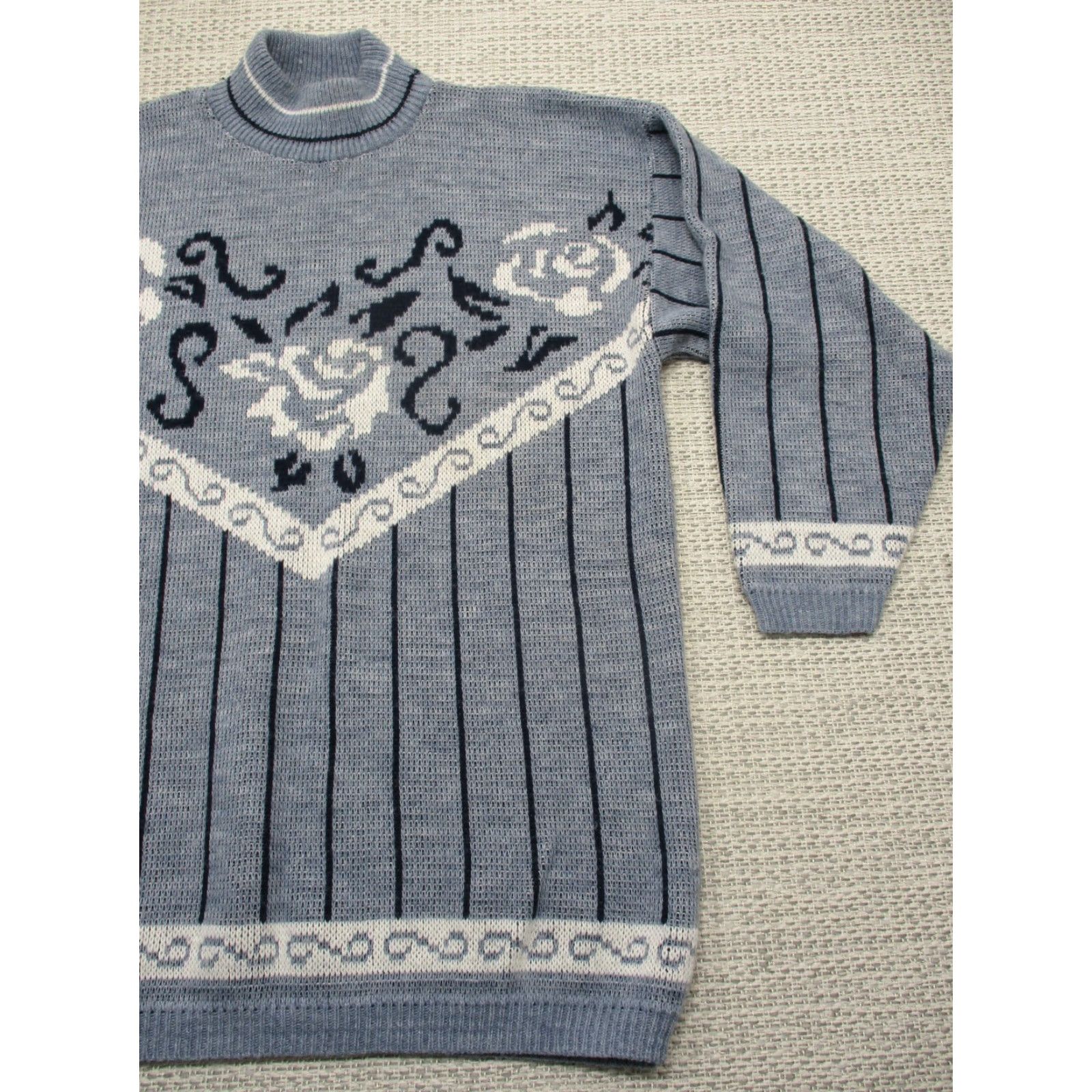 Vintage VINTAGE Village Fair Sweater Womens M Blue White Made In USA Acrylic Crew Neck Long Sleeve Striped Knit Pullover All Seasons Casual Womens Size M / US 6-8 / IT 42-44 - 3 Thumbnail