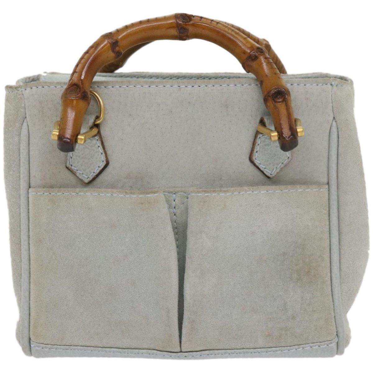 Gucci Bamboo Blue Suede Handbag (Pre-Owned) Size ONE SIZE - 1 Thumbnail