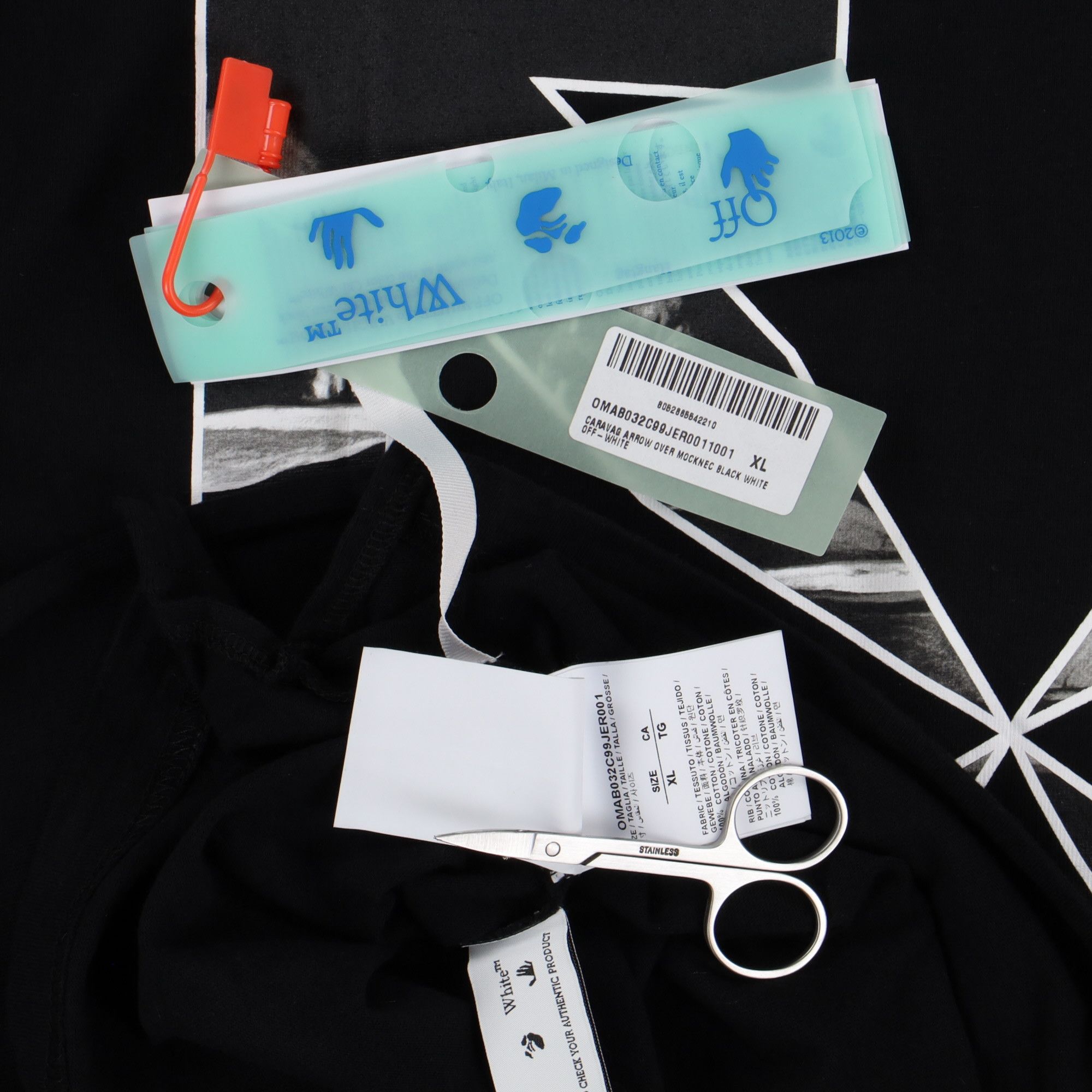 Off-White Black Caravaggio Arrows Oversized Mock Neck LS T-Shirt Size US XL / EU 56 / 4 - 9 Thumbnail