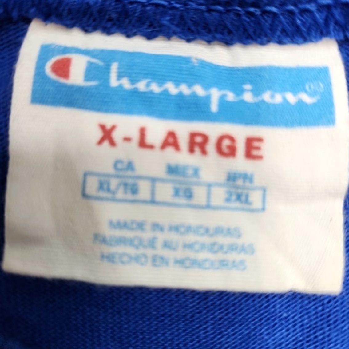 Champion VINTAGE Champion T-Shirt Men XL Blue 90s Solid Crew Neck Short Sleeve Cotton All Seasons Sportswear Size US XL / EU 56 / 4 - 2 Thumbnail