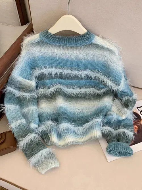 Japanese Brand × Vintage Striped patchwork crew neck knitted sweater Size S / US 4 / IT 40 - 2 Thumbnail