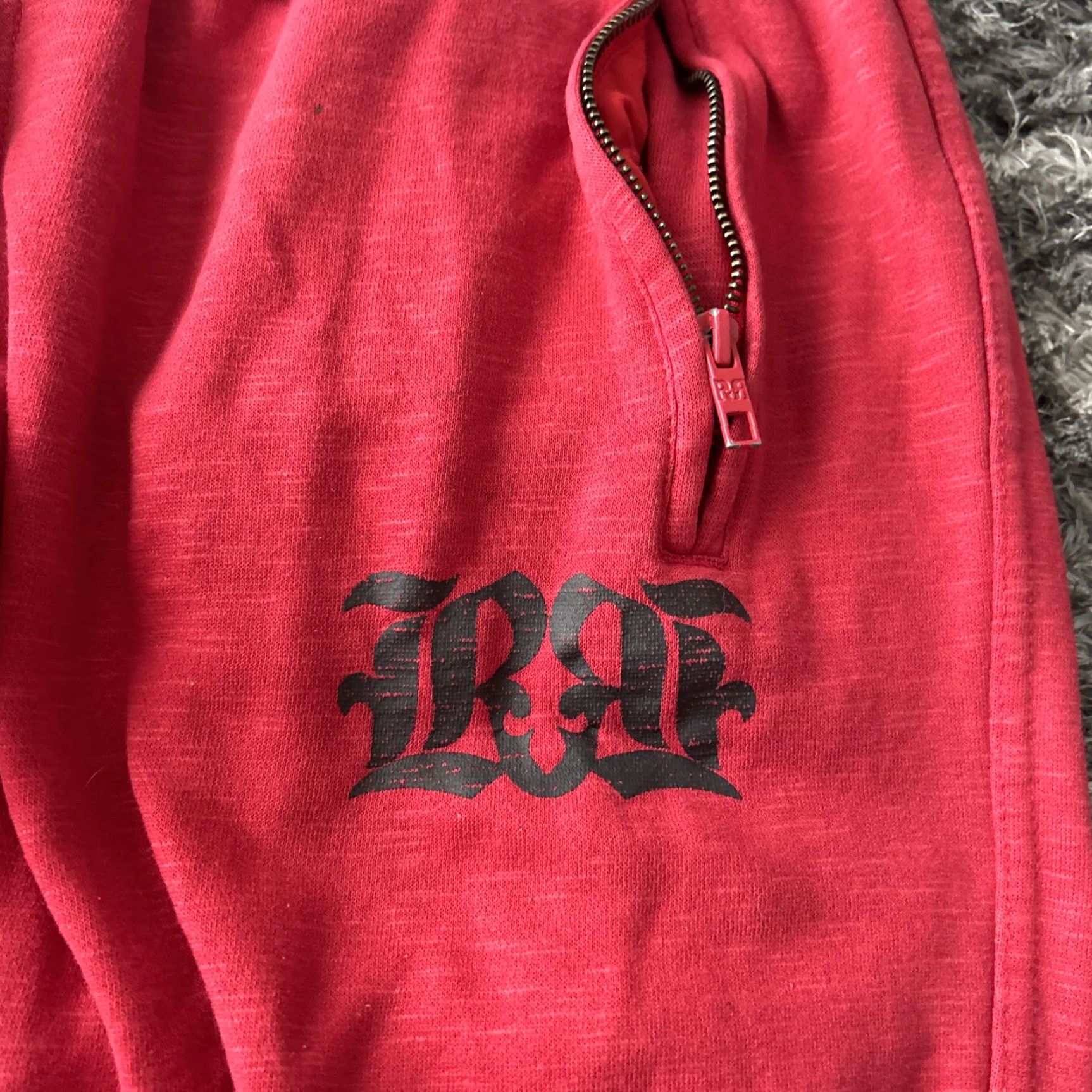 Vintage VINTAGE Rock Revival Sweatpants Mens S Red Adjustable Waist Sweat Pants 90s Y2K Activewear Size US 29 - 2 Thumbnail