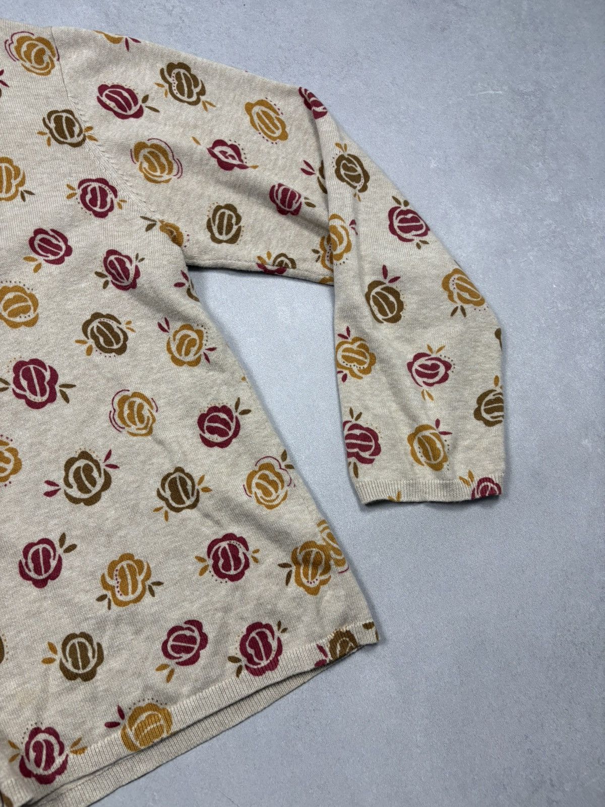 Other Gudrun Sjödén Floral Pattern Cardigan Organic Cotton Beige L Size US L / EU 52-54 / 3 - 4 Thumbnail